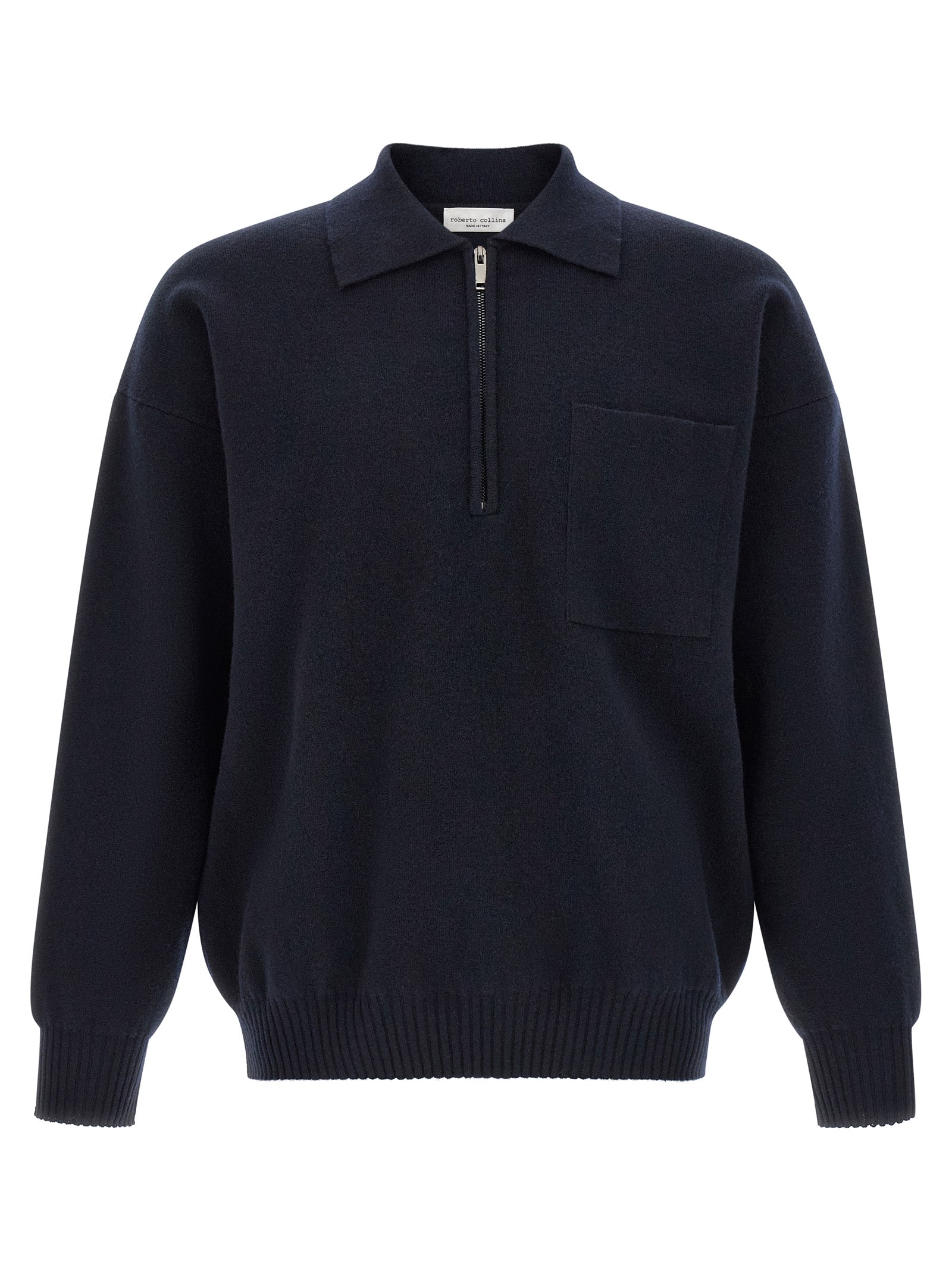 Roberto Collina Blue Merino Wool Polo Shirt