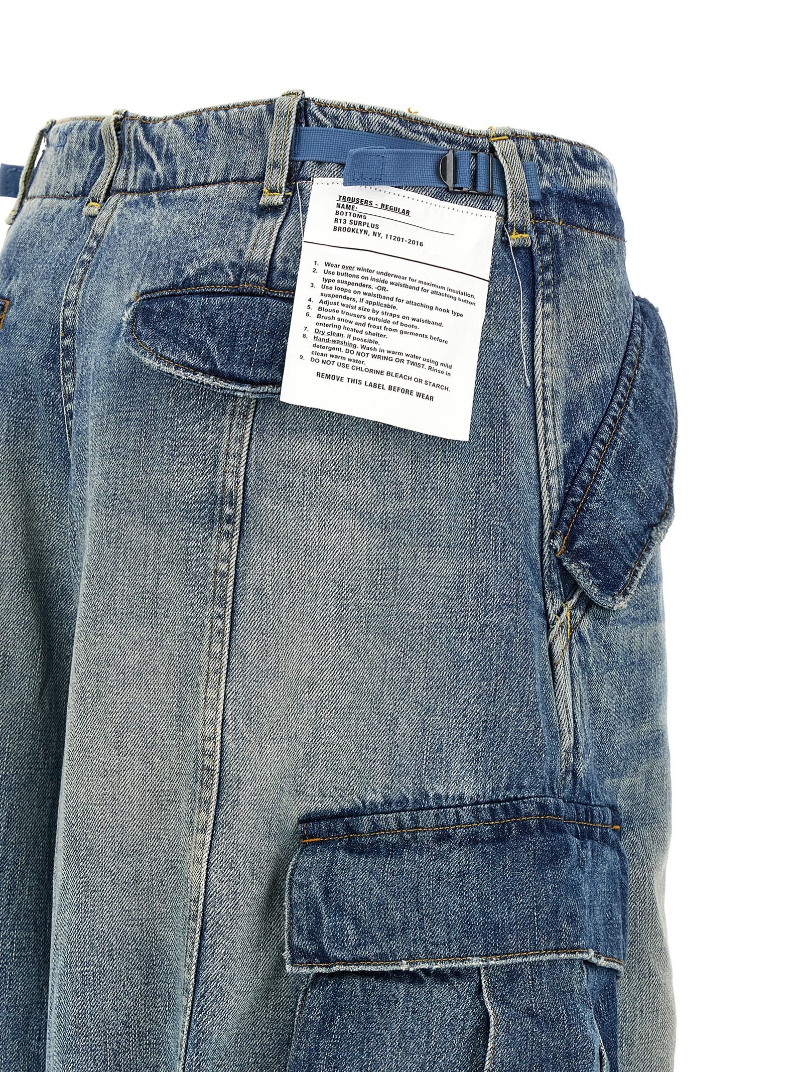 R13 Blue Cotton Jeans Denim