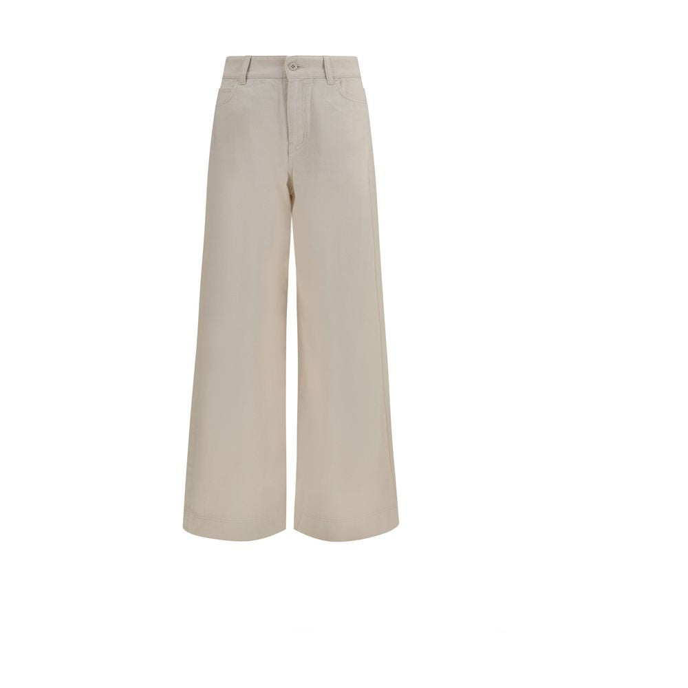 Max Mara Beige Cotton Casual Pants