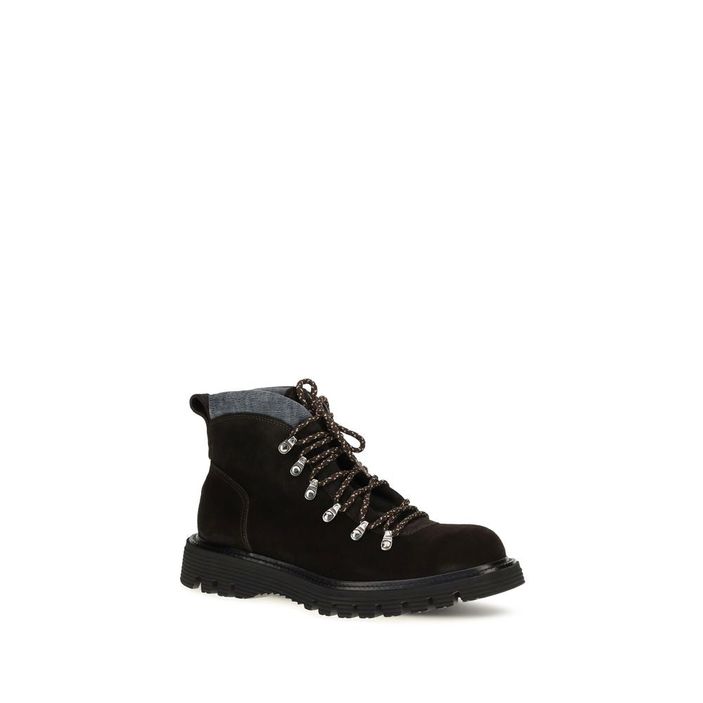 Fratelli Rossetti Brown Suede Leather Lace-Up Boots