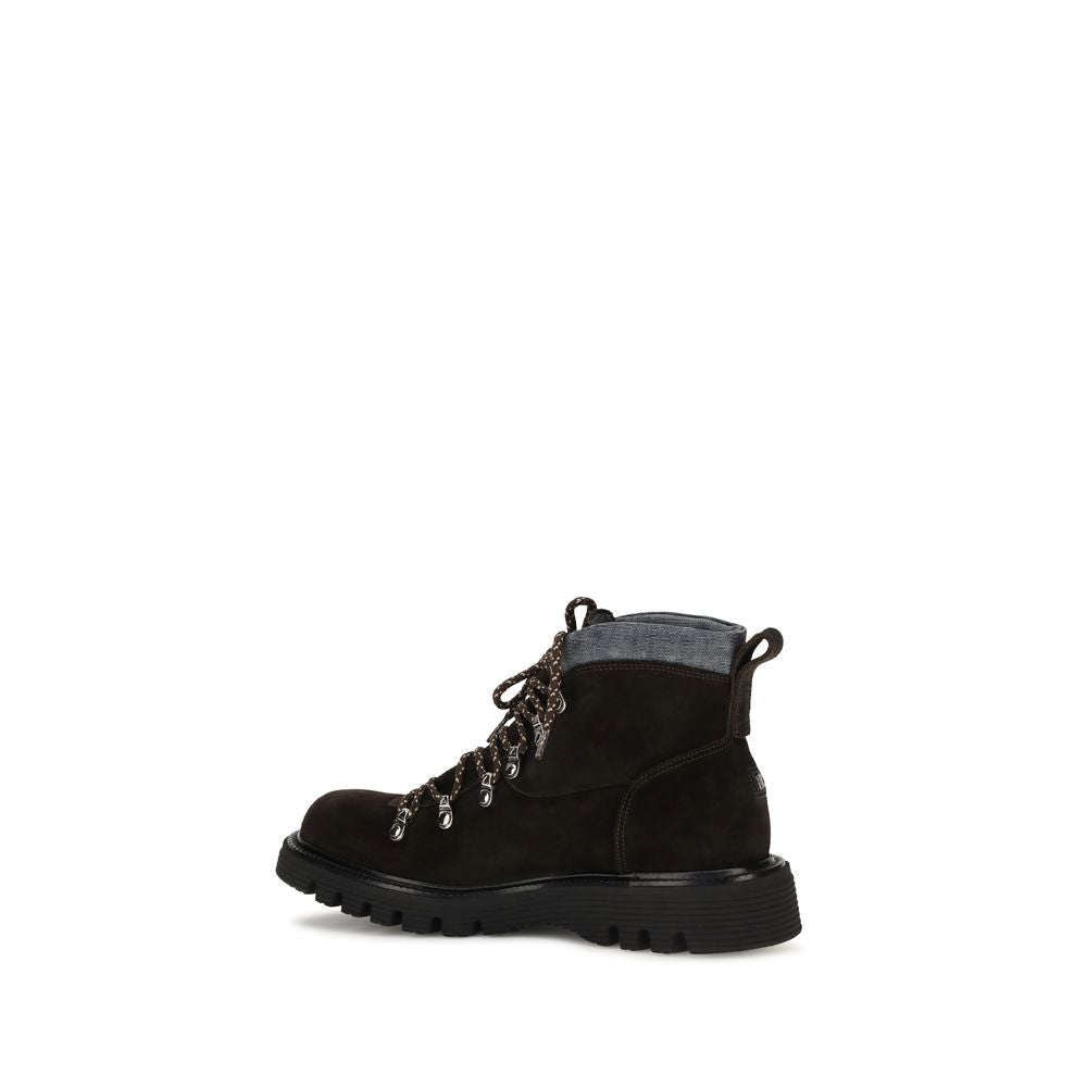 Fratelli Rossetti Brown Suede Leather Lace-Up Boots