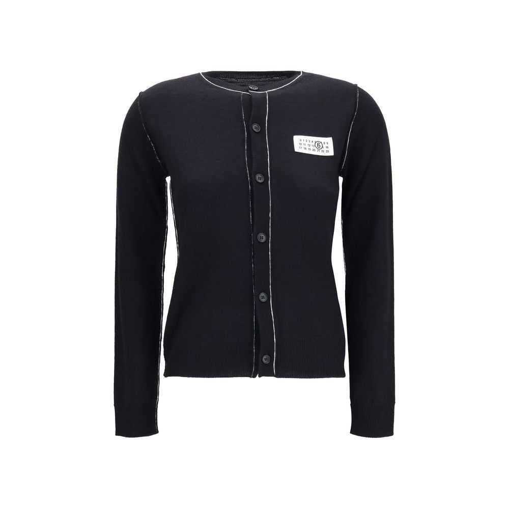 MM6 Black Wool Oves Aries Cardigan