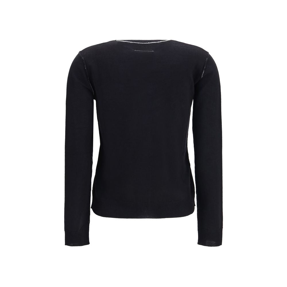 MM6 Black Wool Oves Aries Cardigan