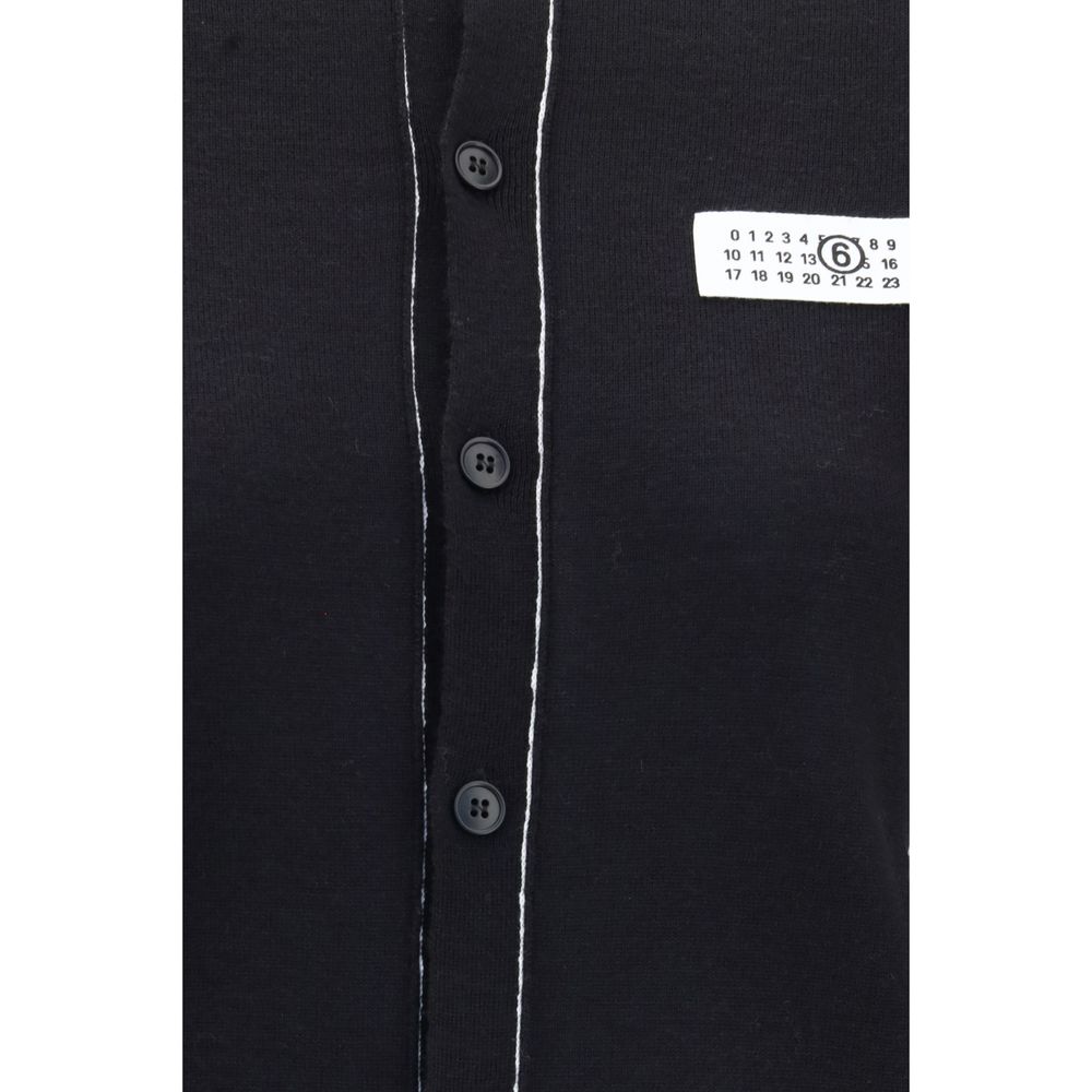 MM6 Black Wool Oves Aries Cardigan