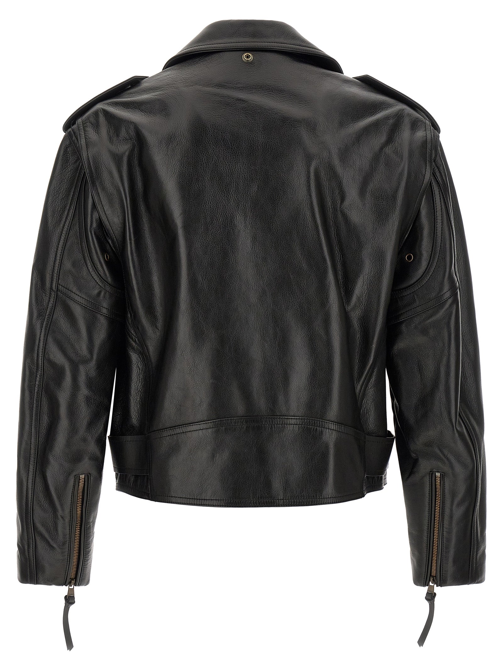 Balmain Black Calfskin Leather Jacket