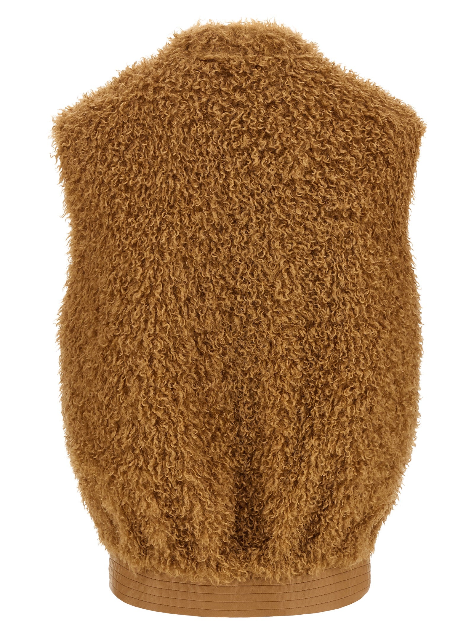 Twinset Brown Polyester Sleeveless Jacket