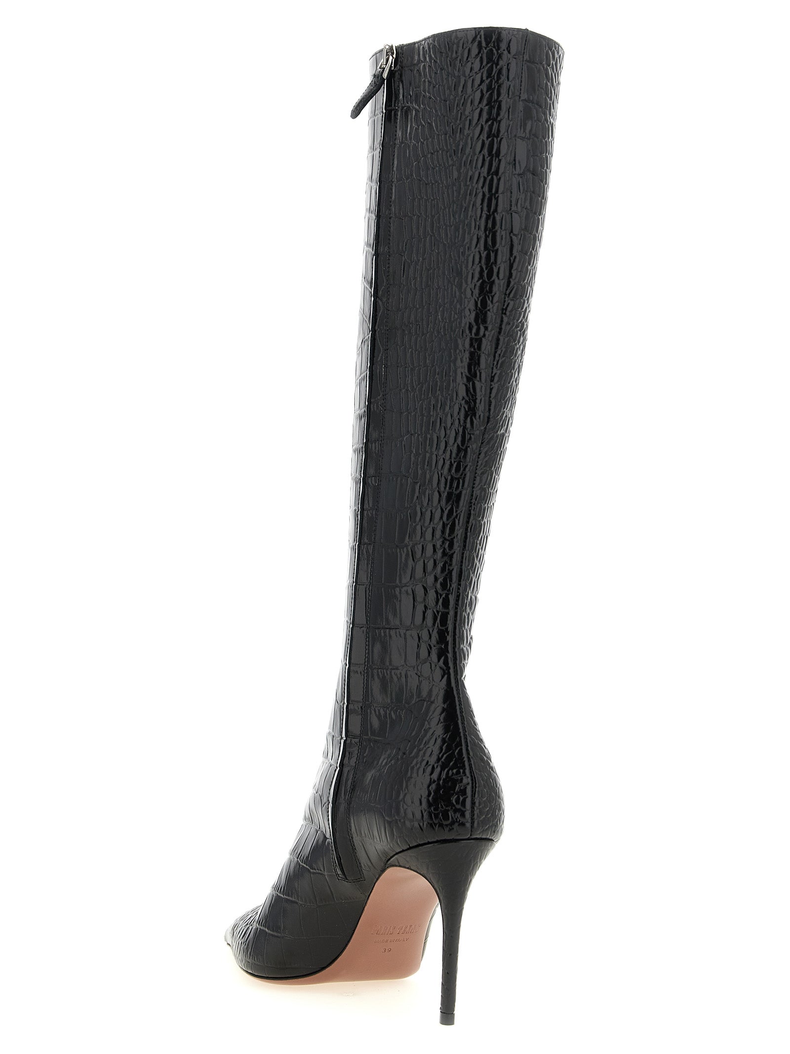 Paris Texas Black Calfskin Over The Knee