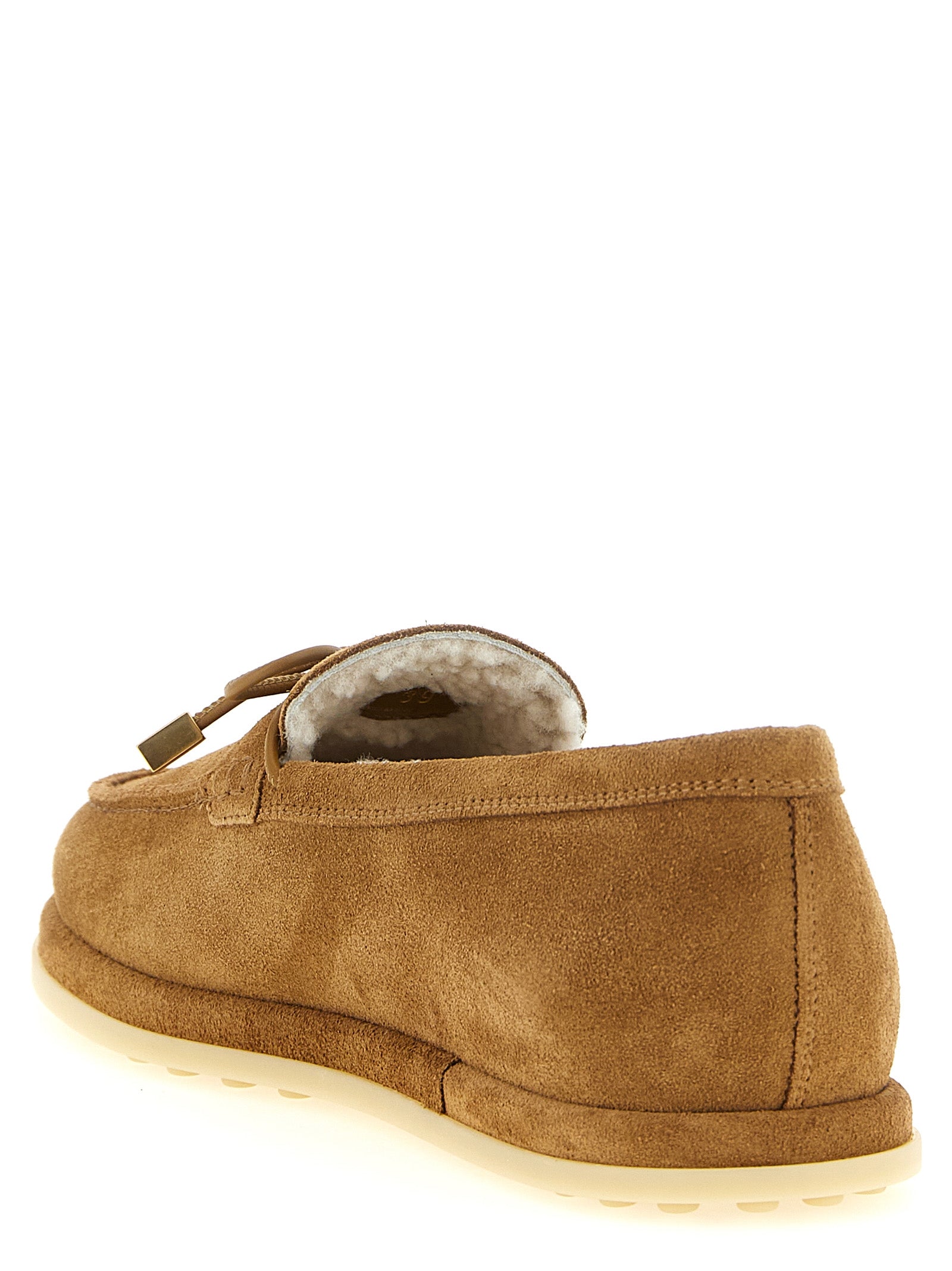 Tod's Beige Calfskin Slip-On Loafers