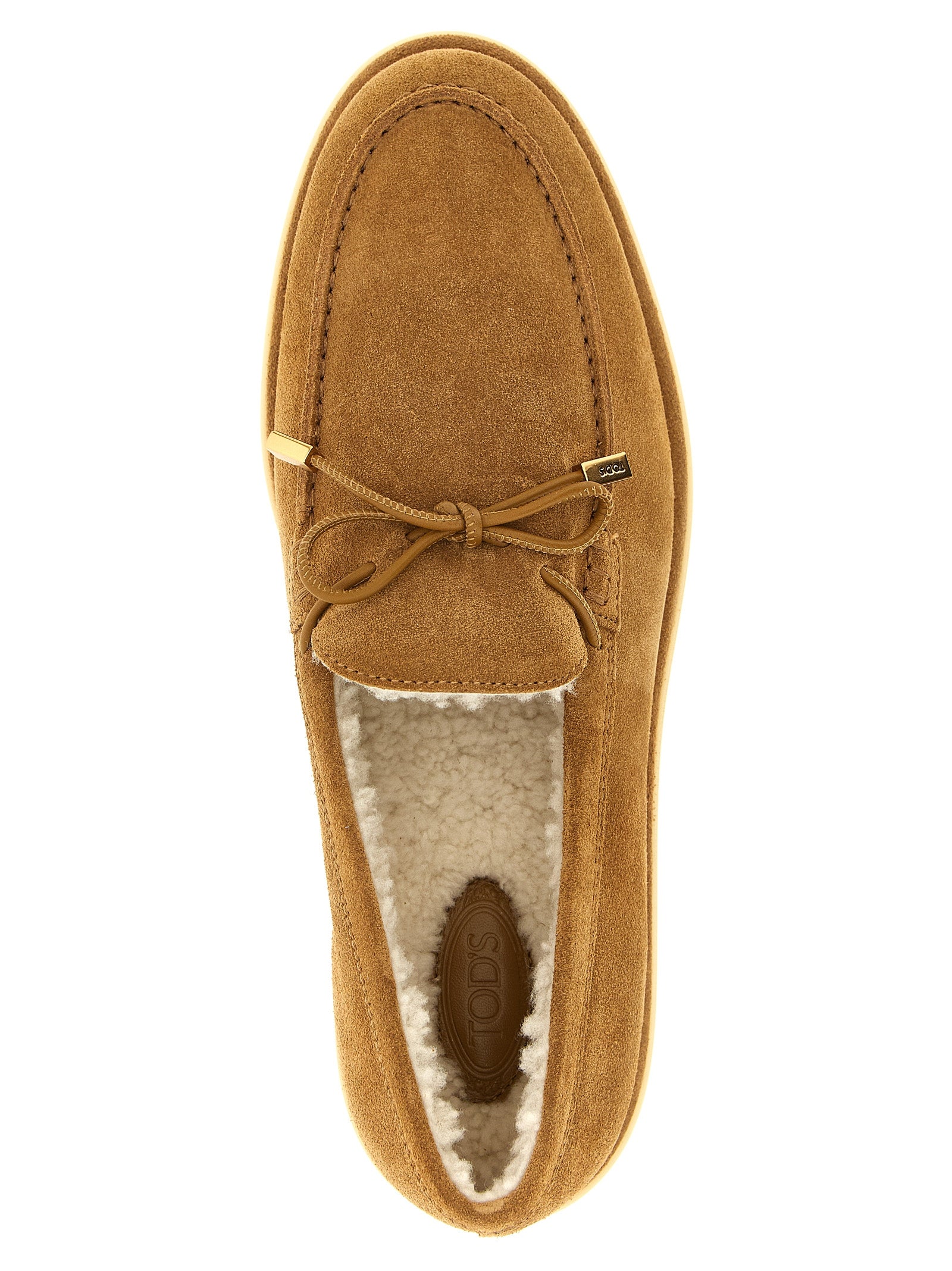 Tod's Beige Calfskin Slip-On Loafers