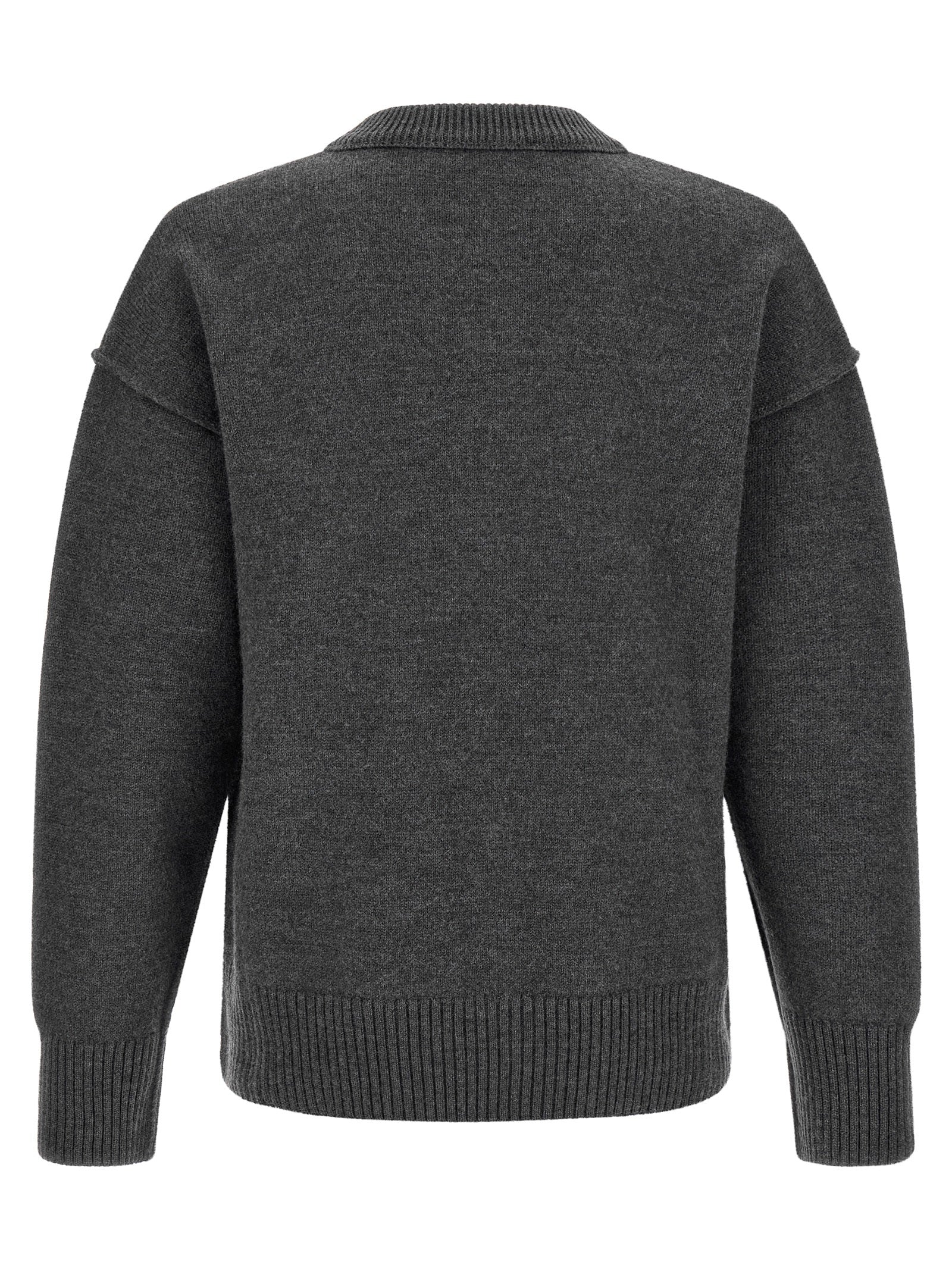 Ami Paris Gray Wool Cardigan