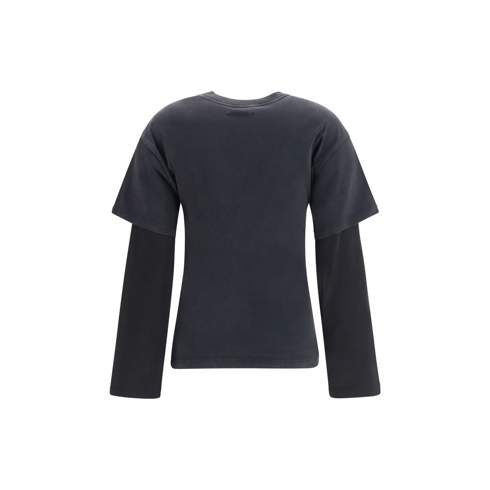 Courrèges Black Cotton T-Shirt