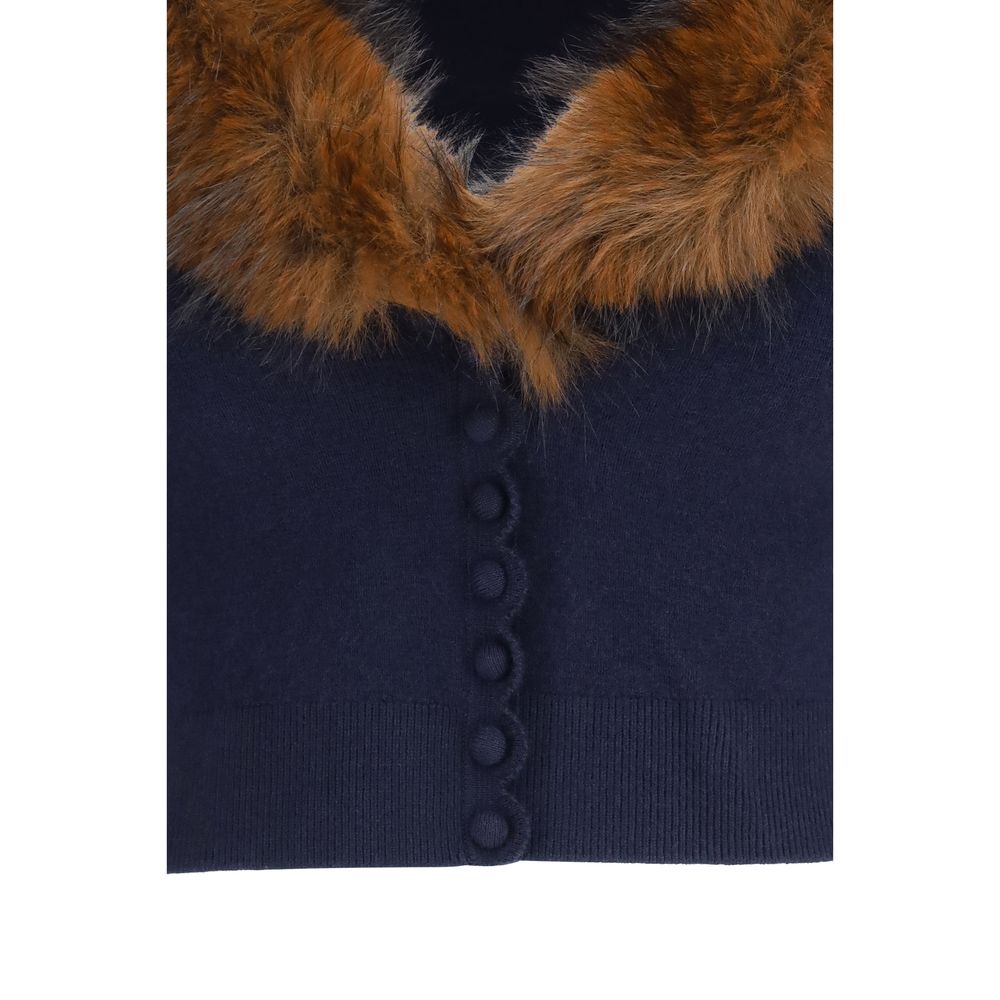 Self-Portrait Blue Wool Oves Aries Cardigan