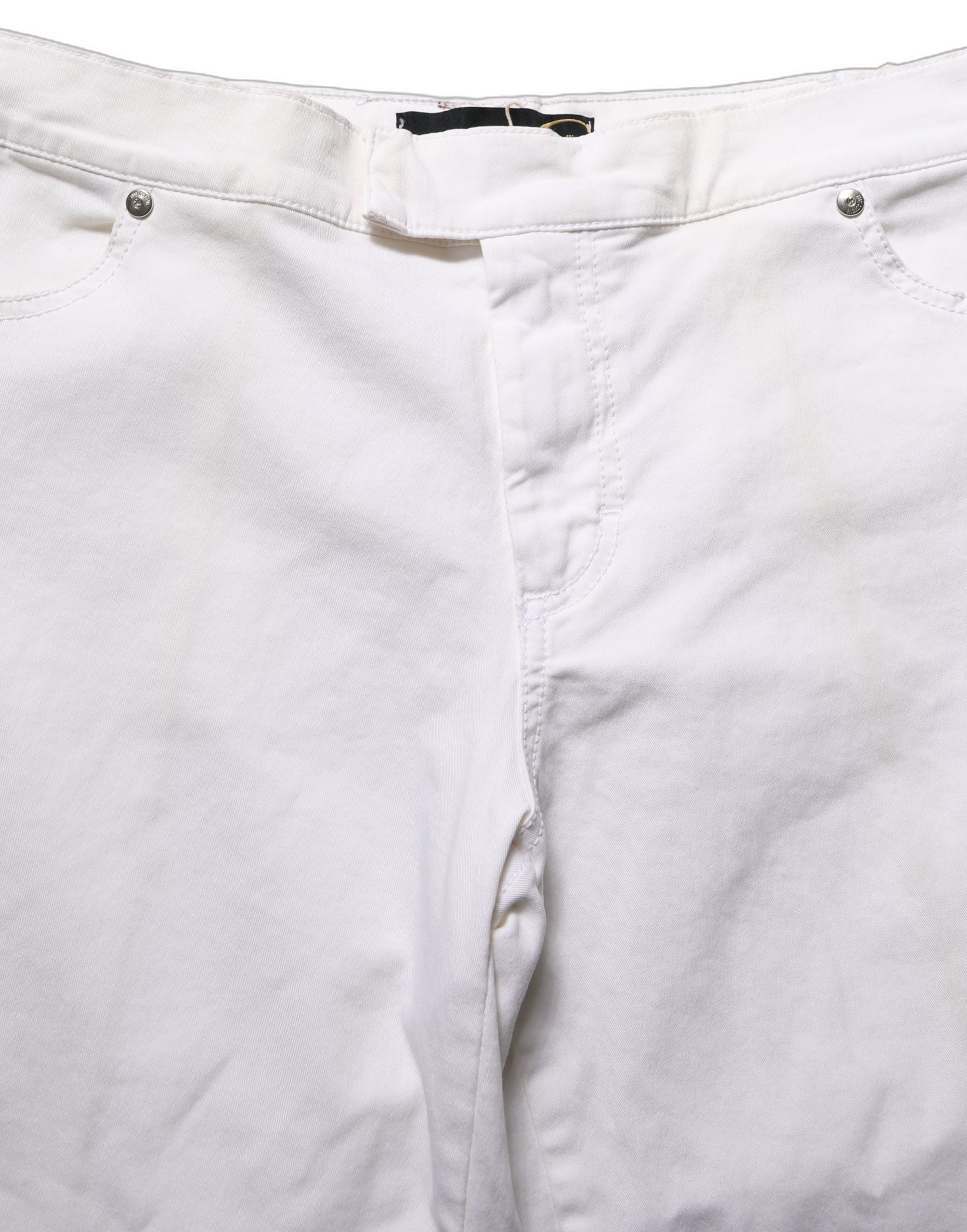 Just Cavalli White High Waist Wide Leg Denim Trouser Jeans