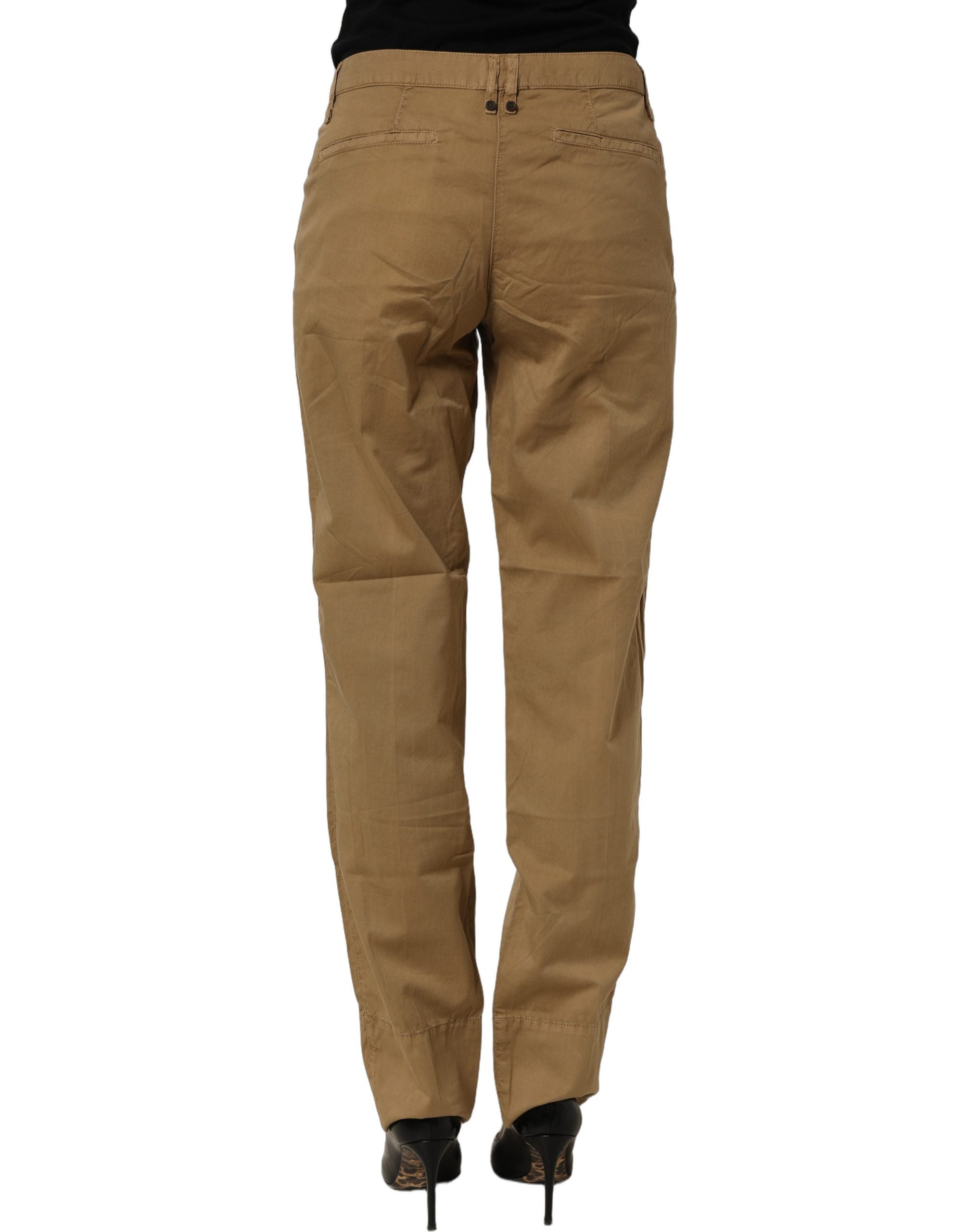 PLEIN SUD Brown Straight Cotton Stretch Chino Pants