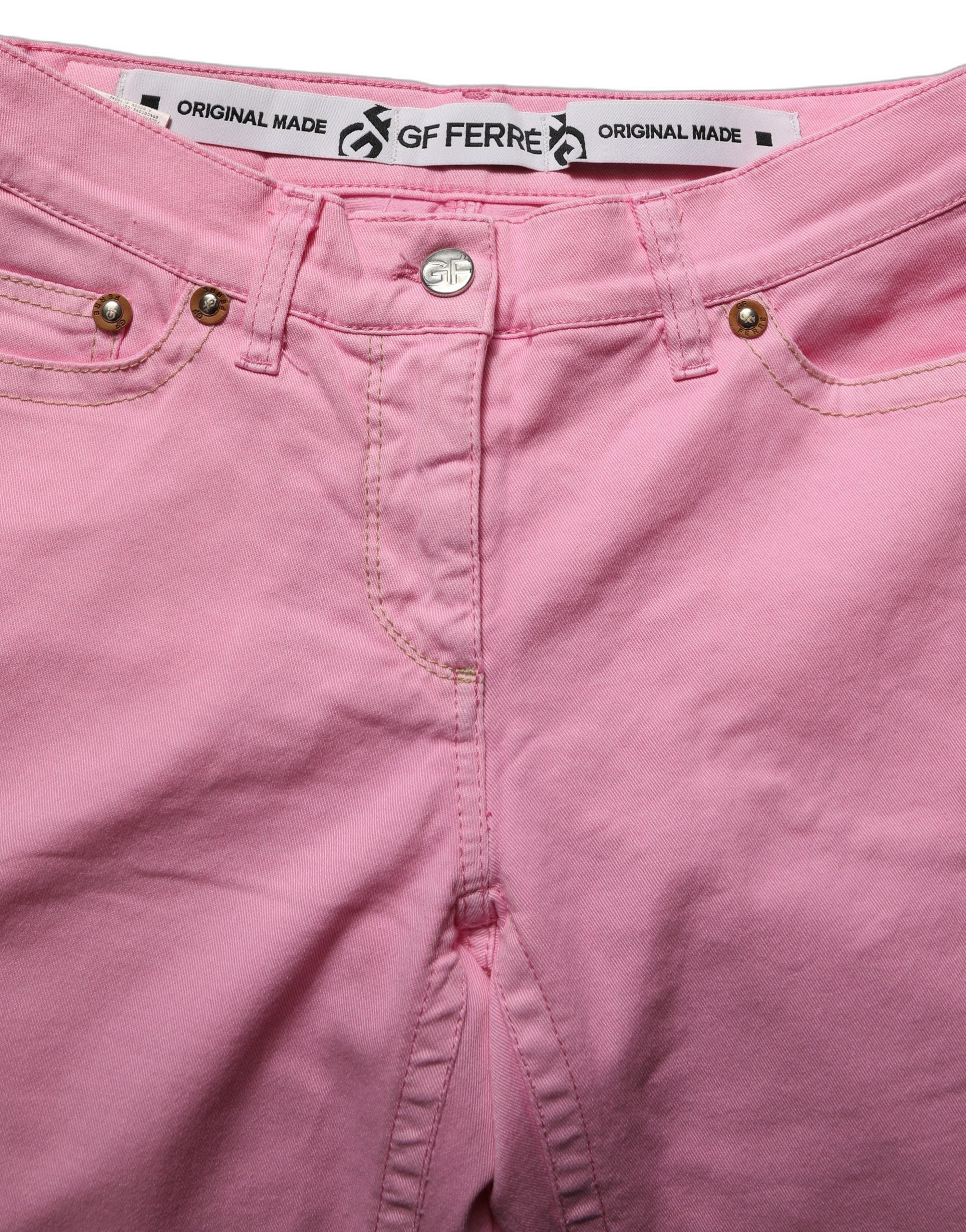 GF Ferre Pink Mid-Waisted Flared Denim Casual Jeans
