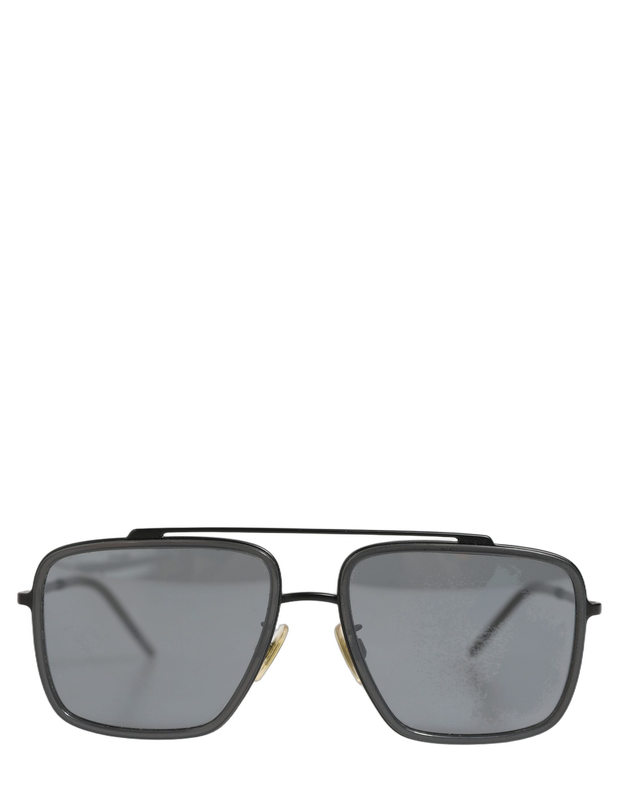 Dolce & Gabbana Women DG2262 Black Metal Square Frame Eyewear Sunglasses