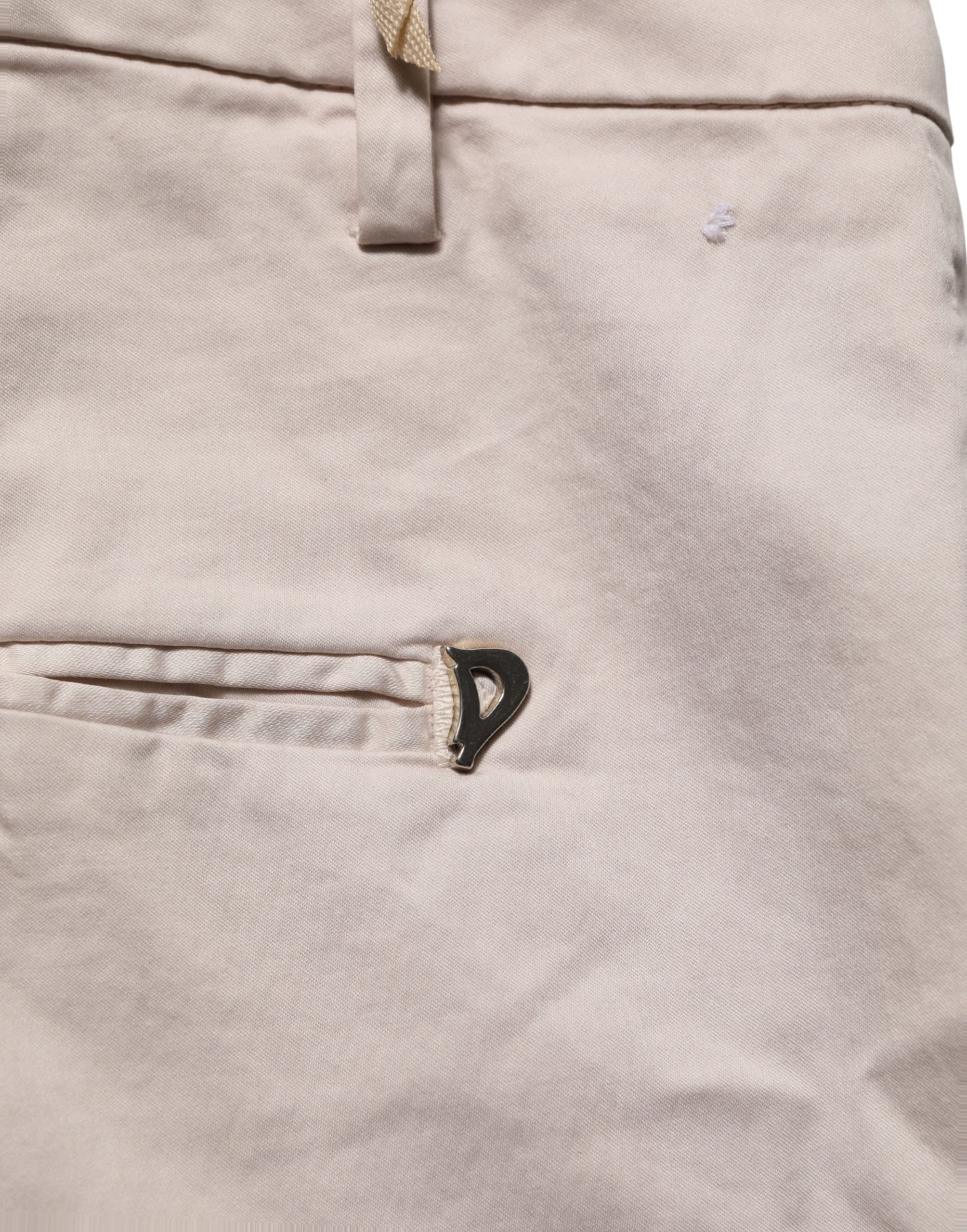 Dondup Beige Low Waist Tapered Women Cropped Trousers Pants