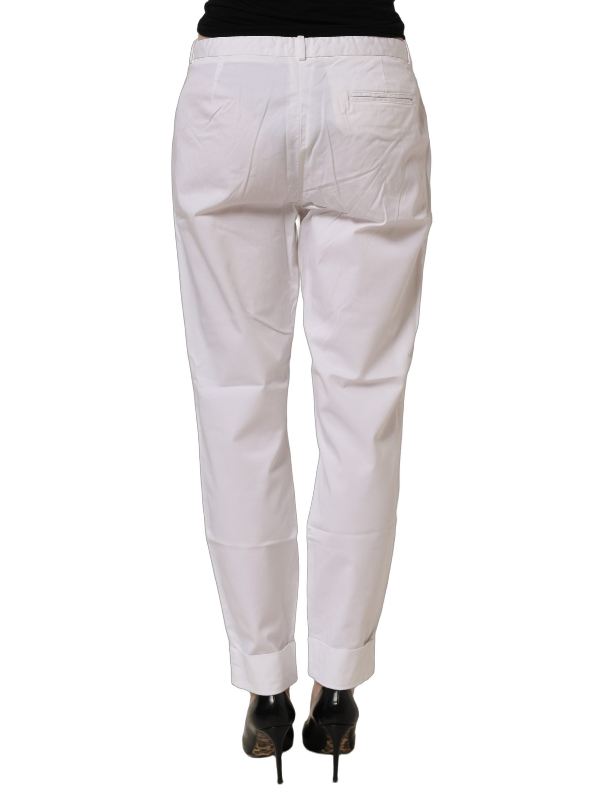Fabiana Filippi White Low Waist Straight Formal Trouser Pants