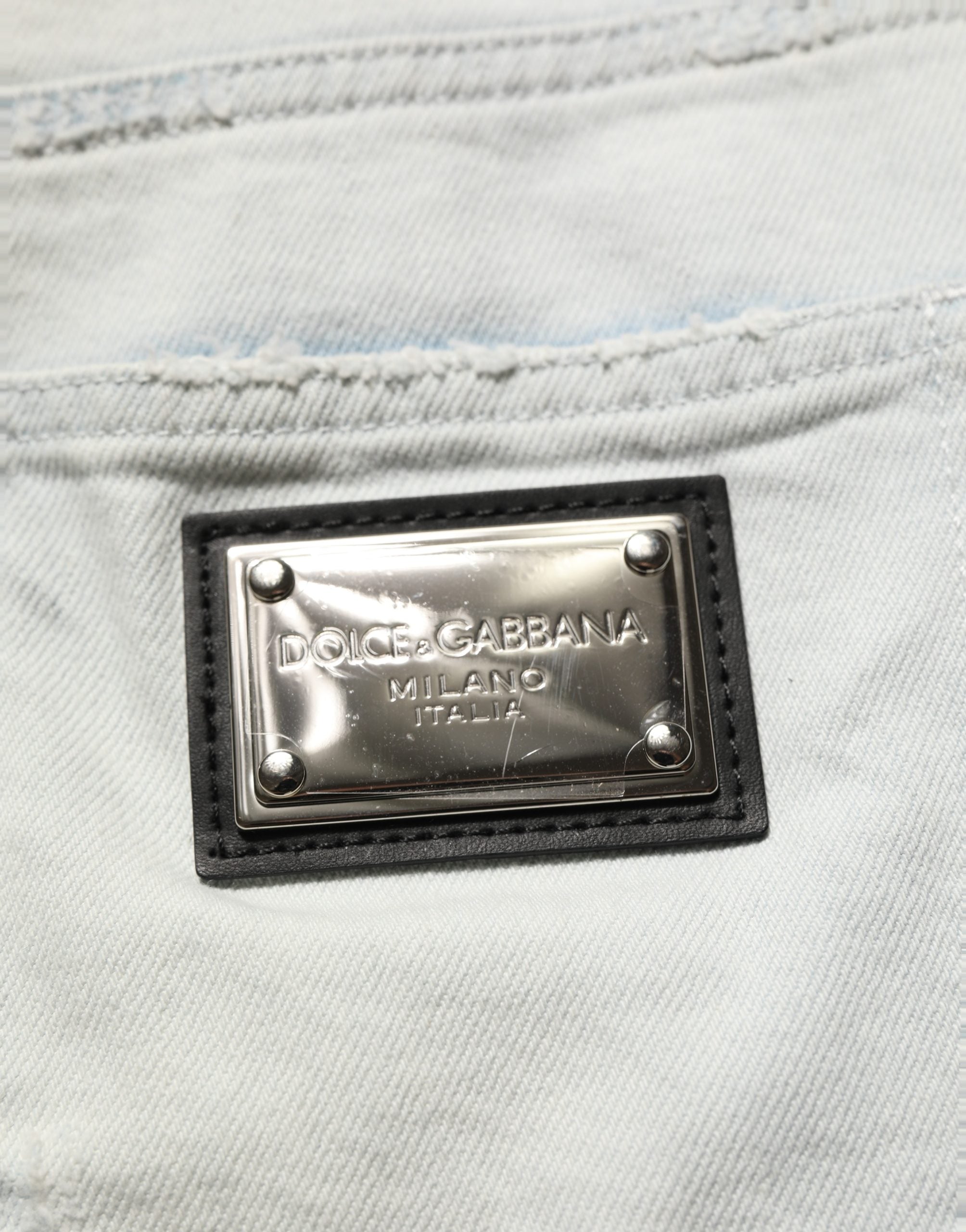 Dolce & Gabbana Light Blue Cotton Stretch Skinny Denim Jeans