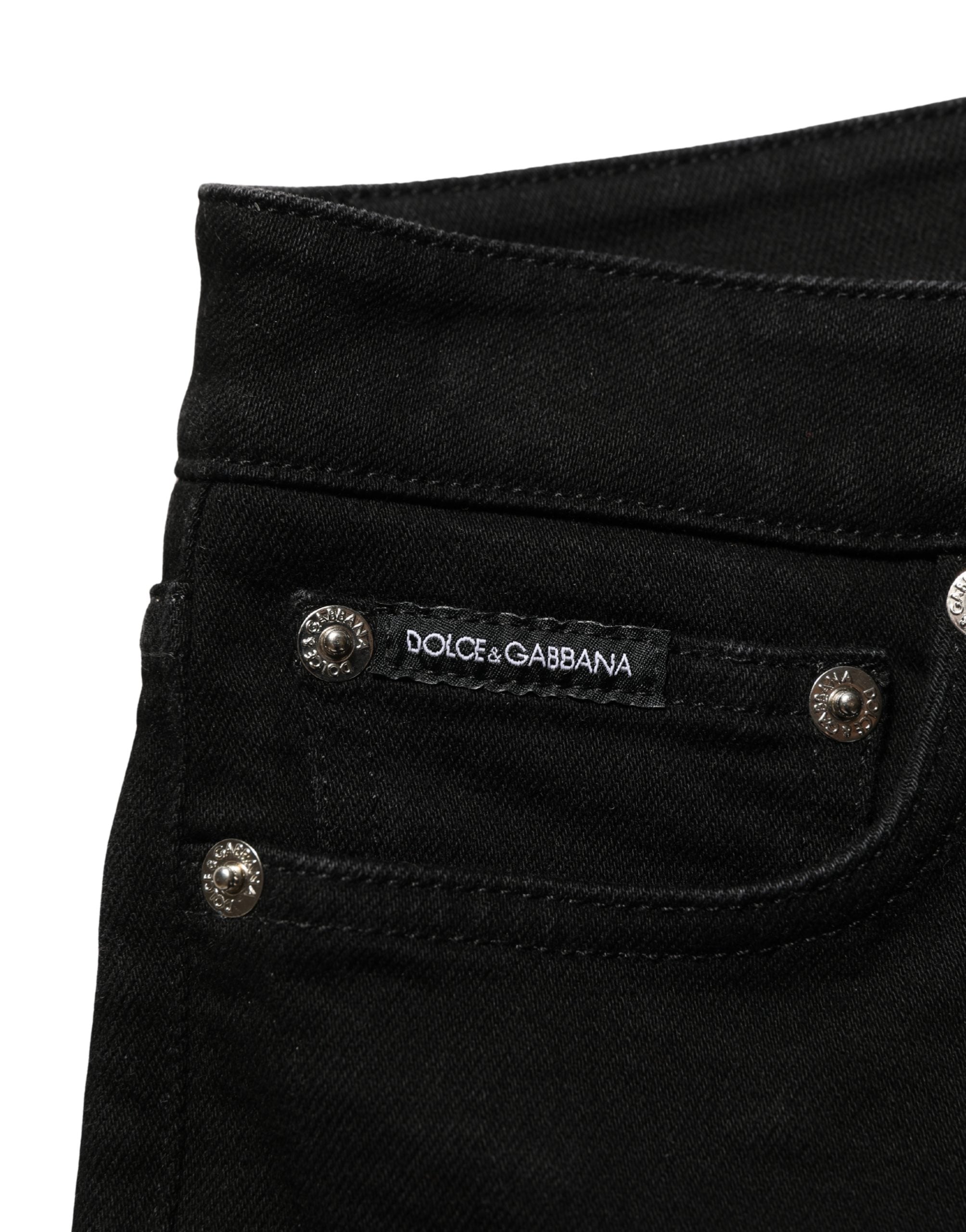 Dolce & Gabbana Black Cotton Stretch Skinny Denim Jeans