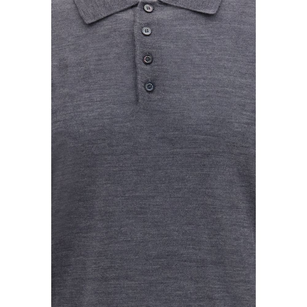Golden Goose Gray Wool Oves Aries Polo Shirt