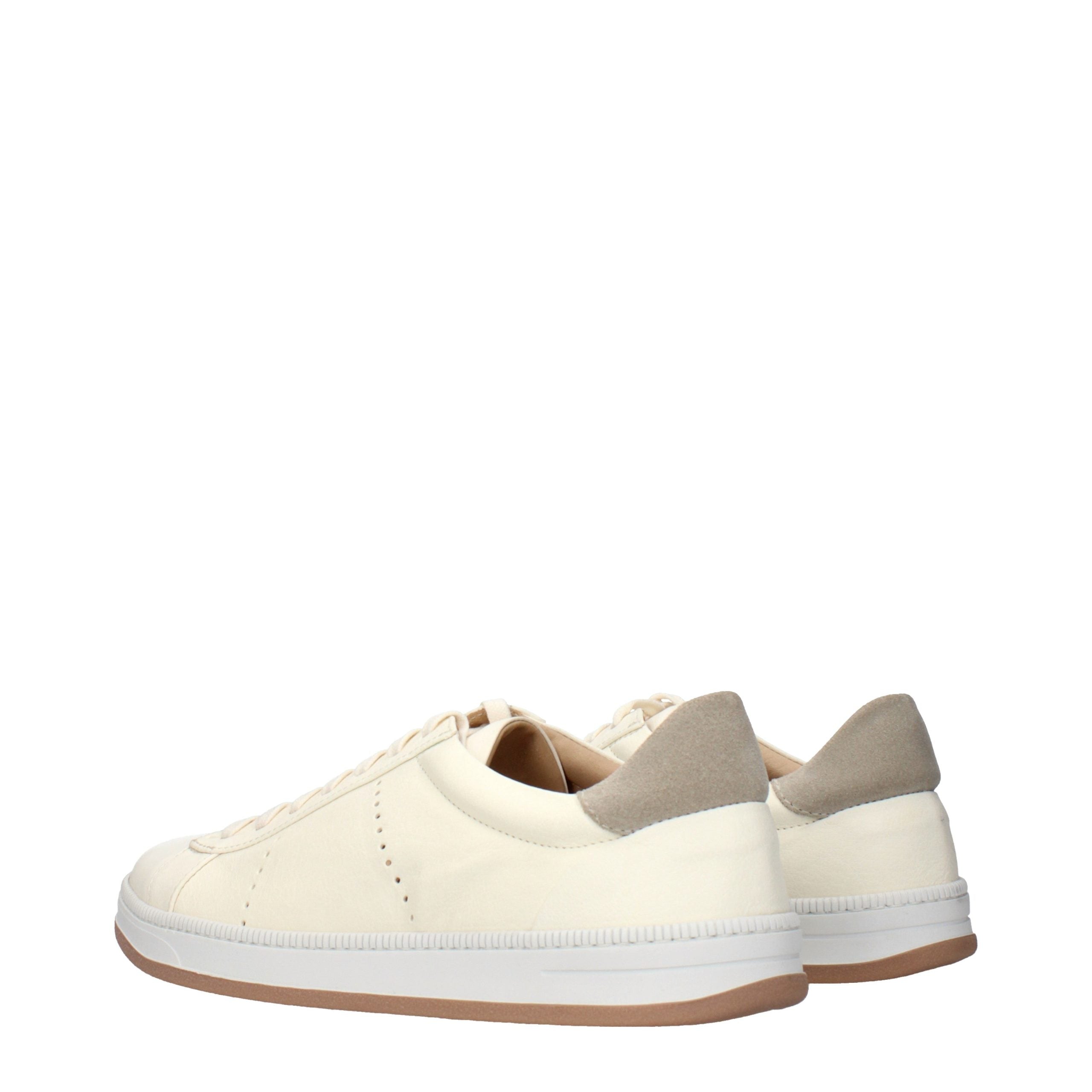Eleventy Beige Leather Sneakers