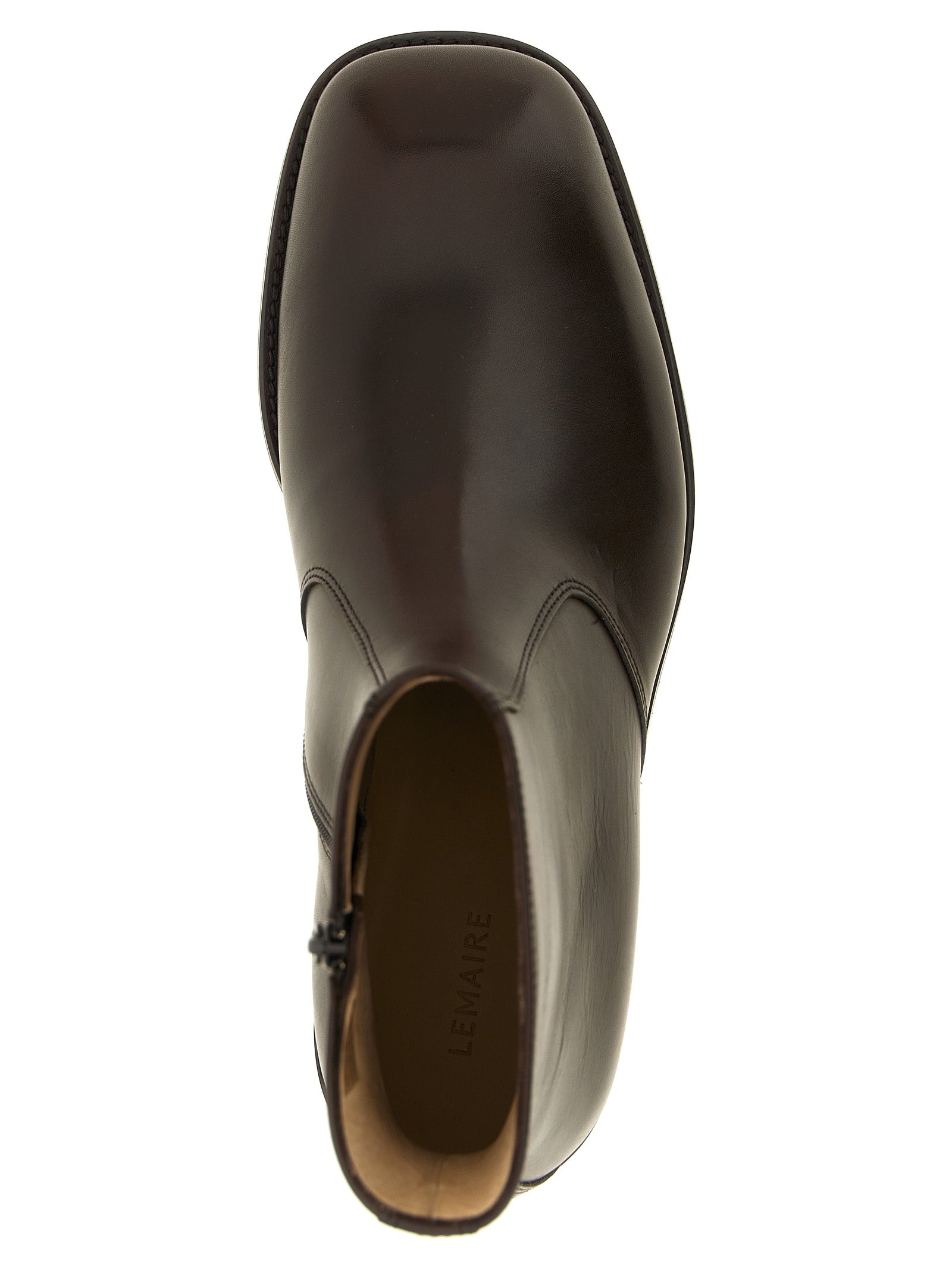 Lemaire Brown Lamb Leather Ankle Boots