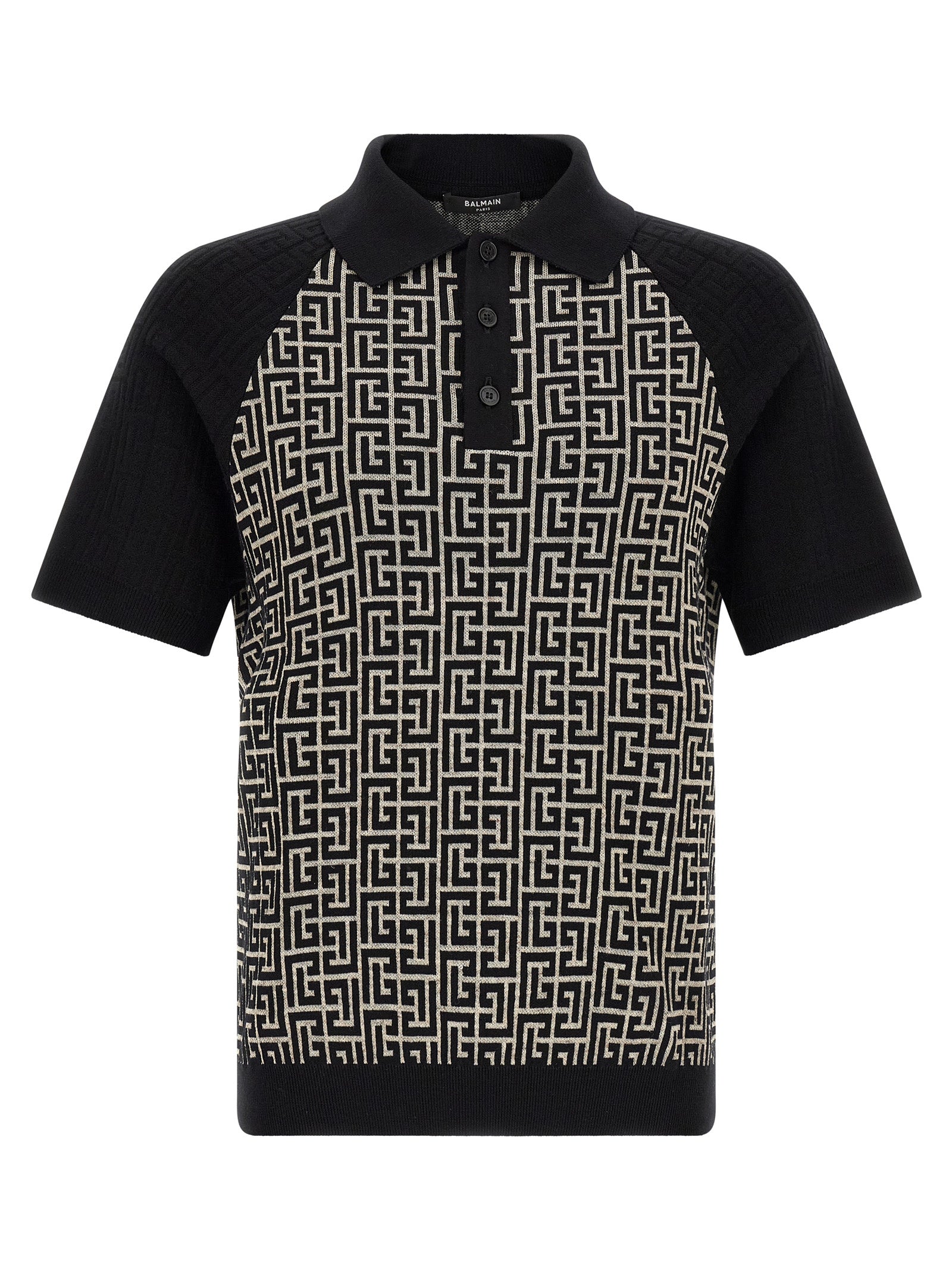 Balmain Bicolor Cotton Polo Shirt