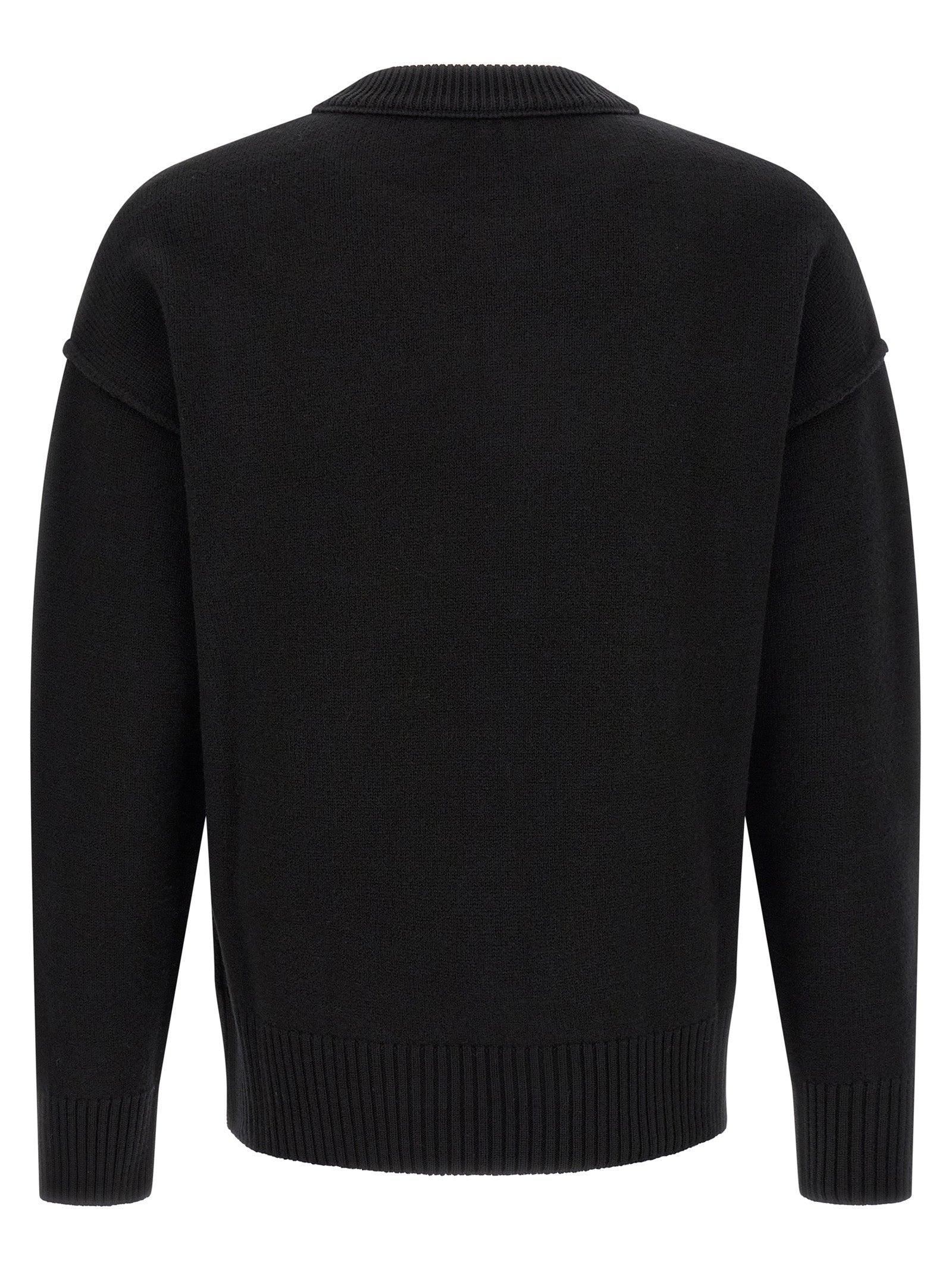 Ami Paris Black Wool Cardigan
