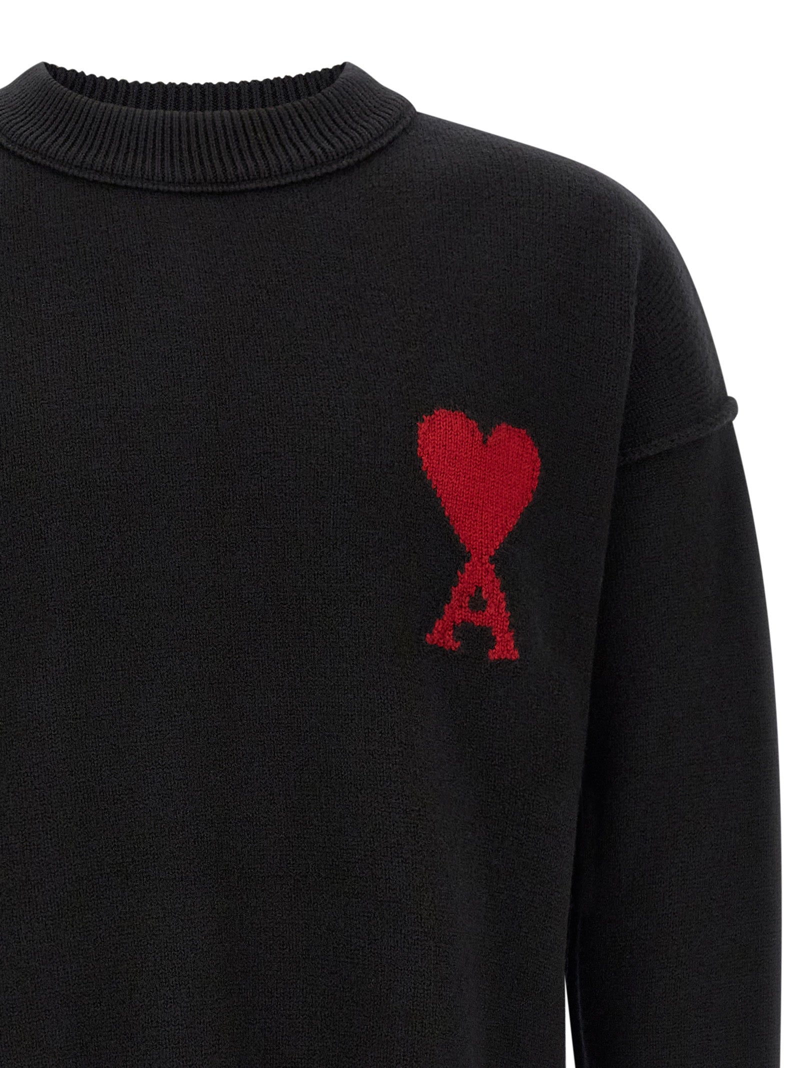 Ami Paris Black Wool Cardigan