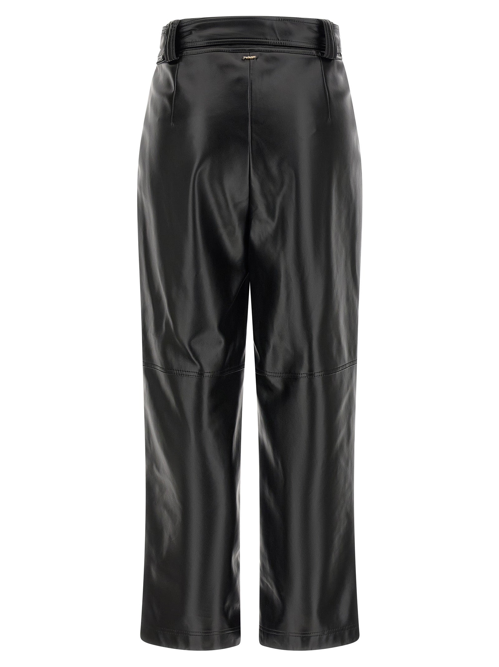 Twinset Black Polyester Cropped Pants