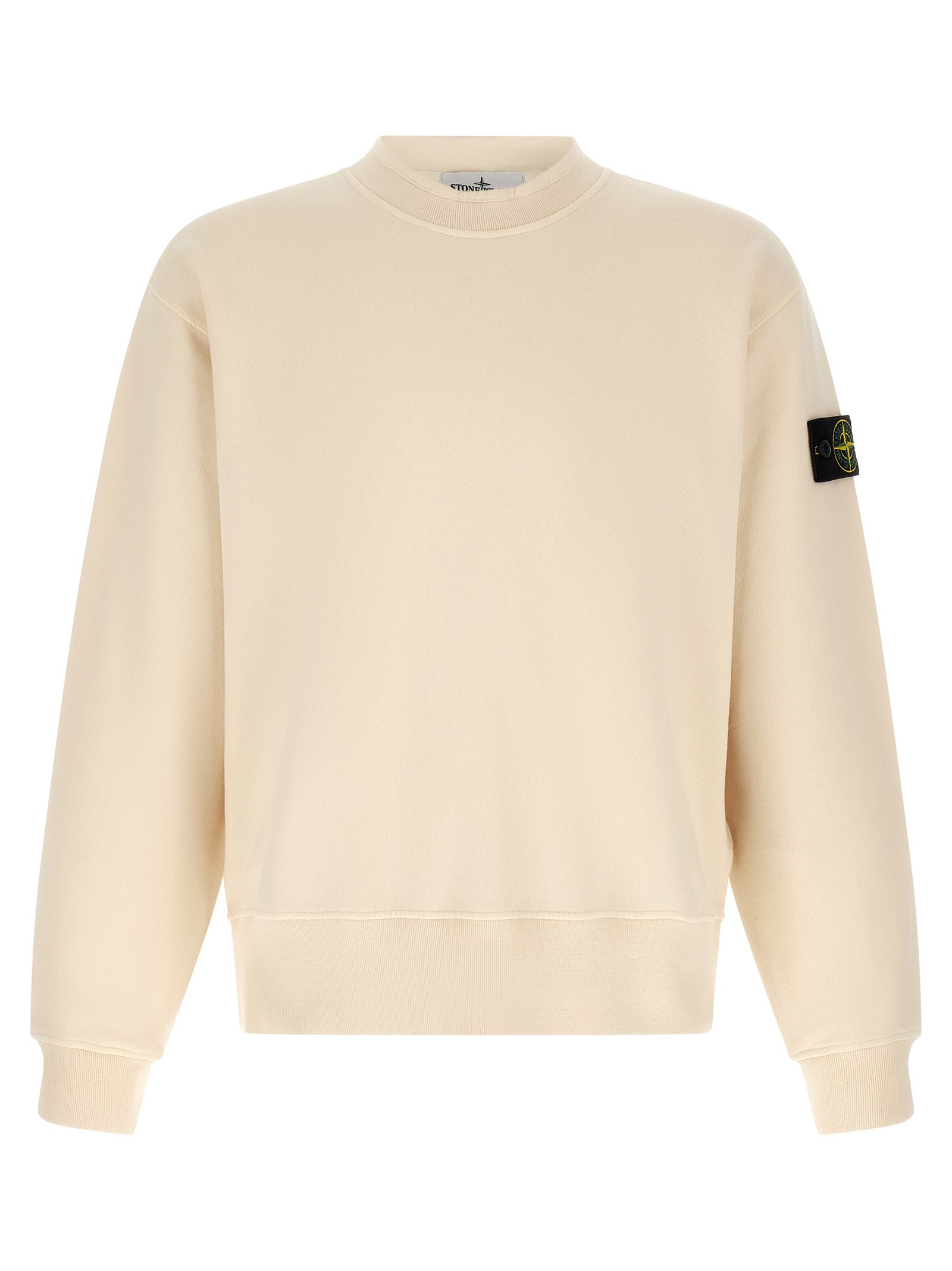 Stone Island White Cotton Sweatshirt