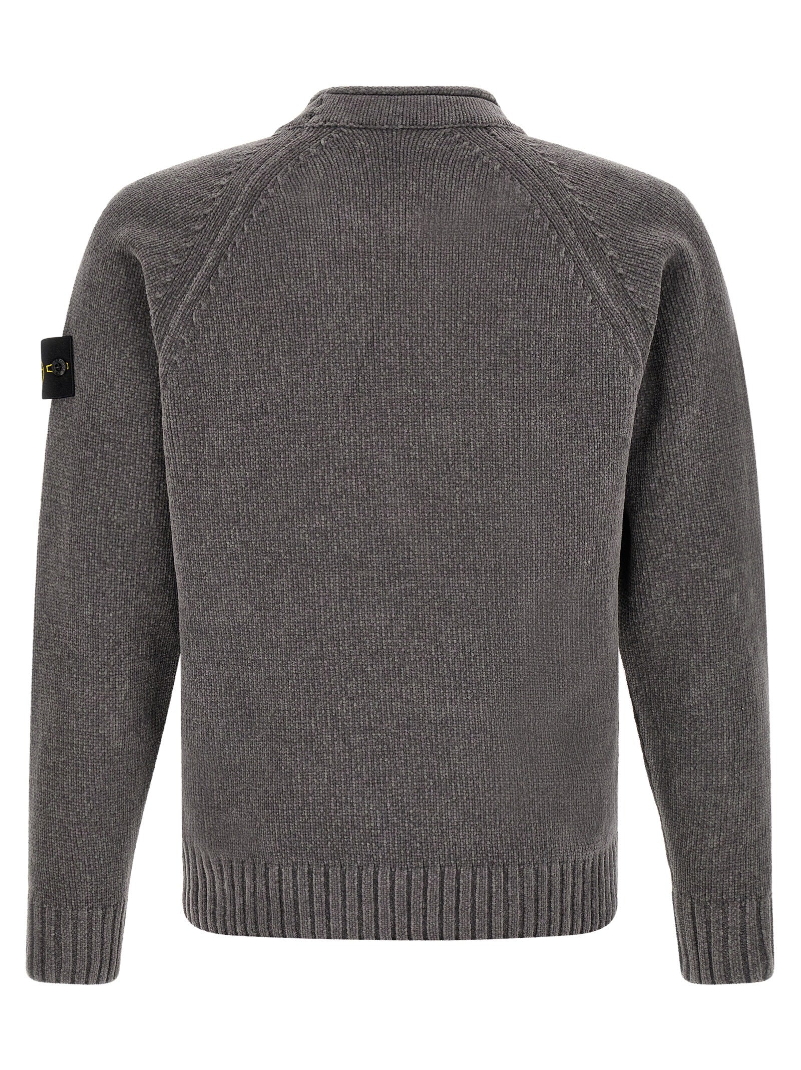 Stone Island Gray Cotton Cardigan