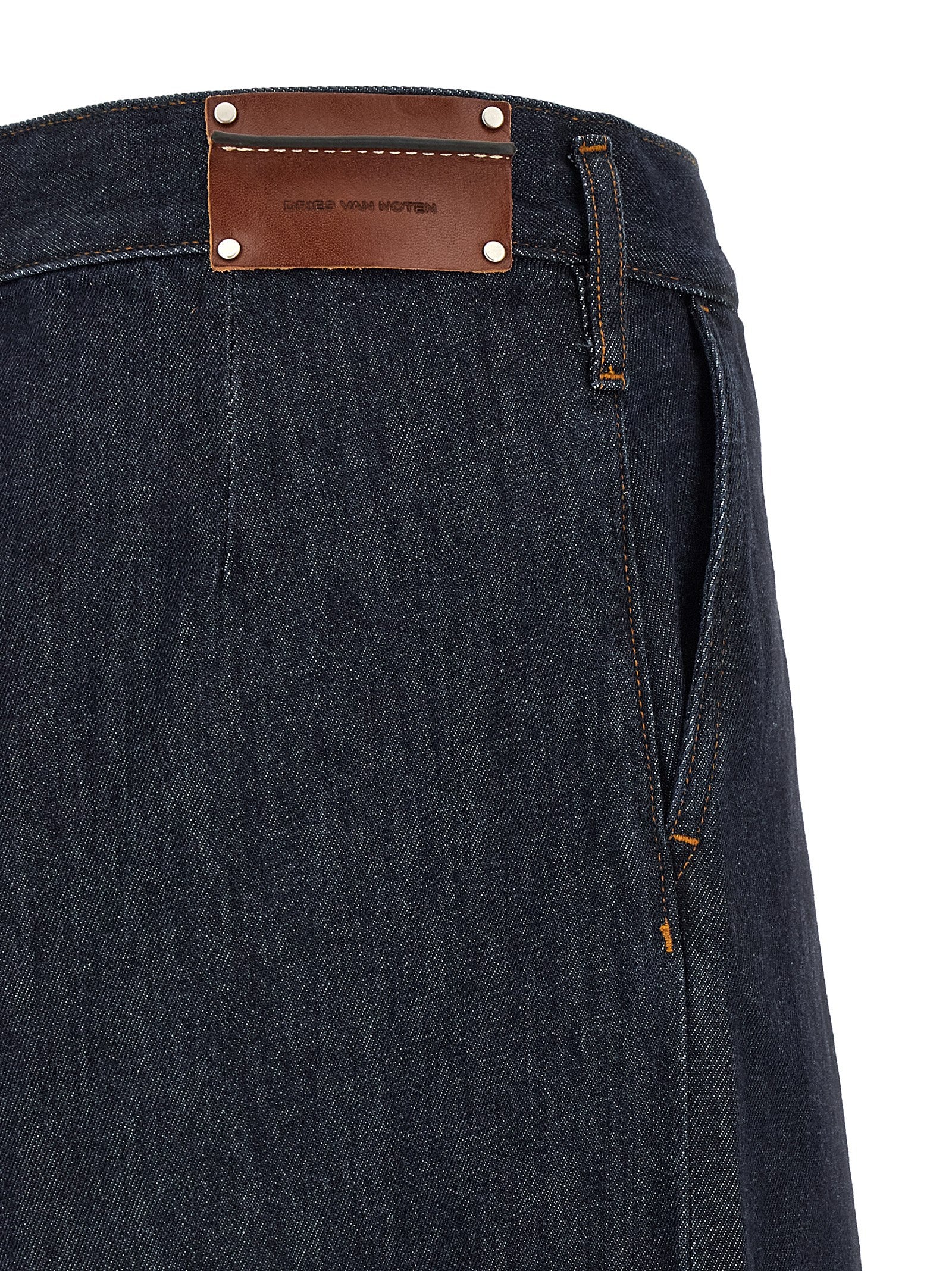 Dries Van Noten Blue Cotton Relaxed Fit Jeans
