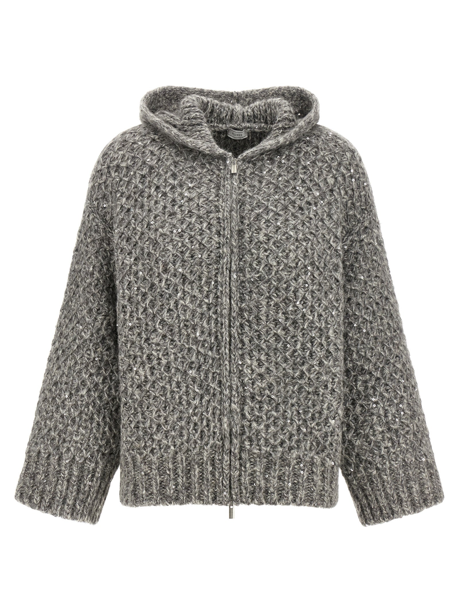 Peserico Gray Wool Cardigan