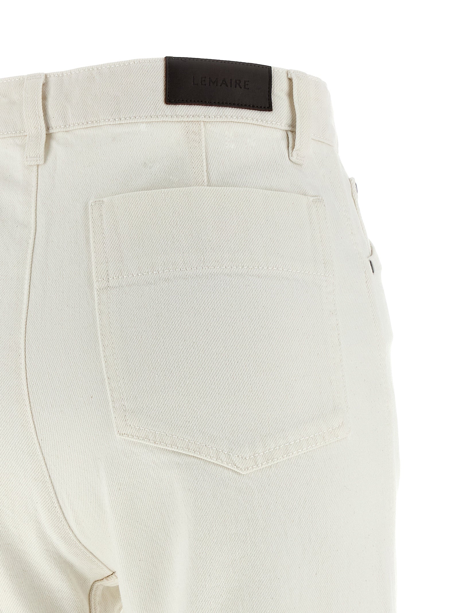Lemaire White Cotton High-Waisted Jean