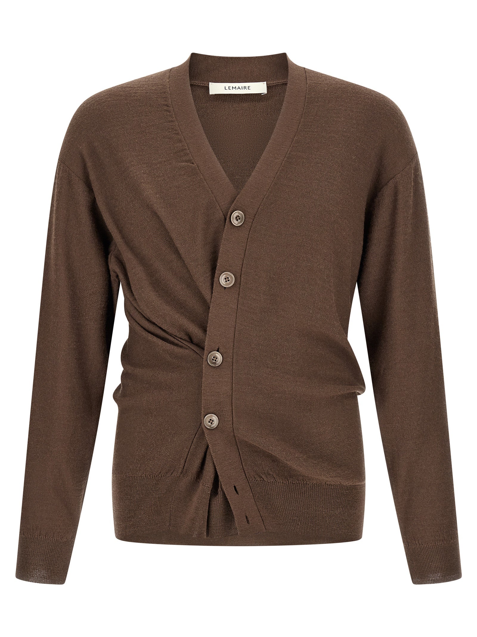 Lemaire Brown Wool Cardigan