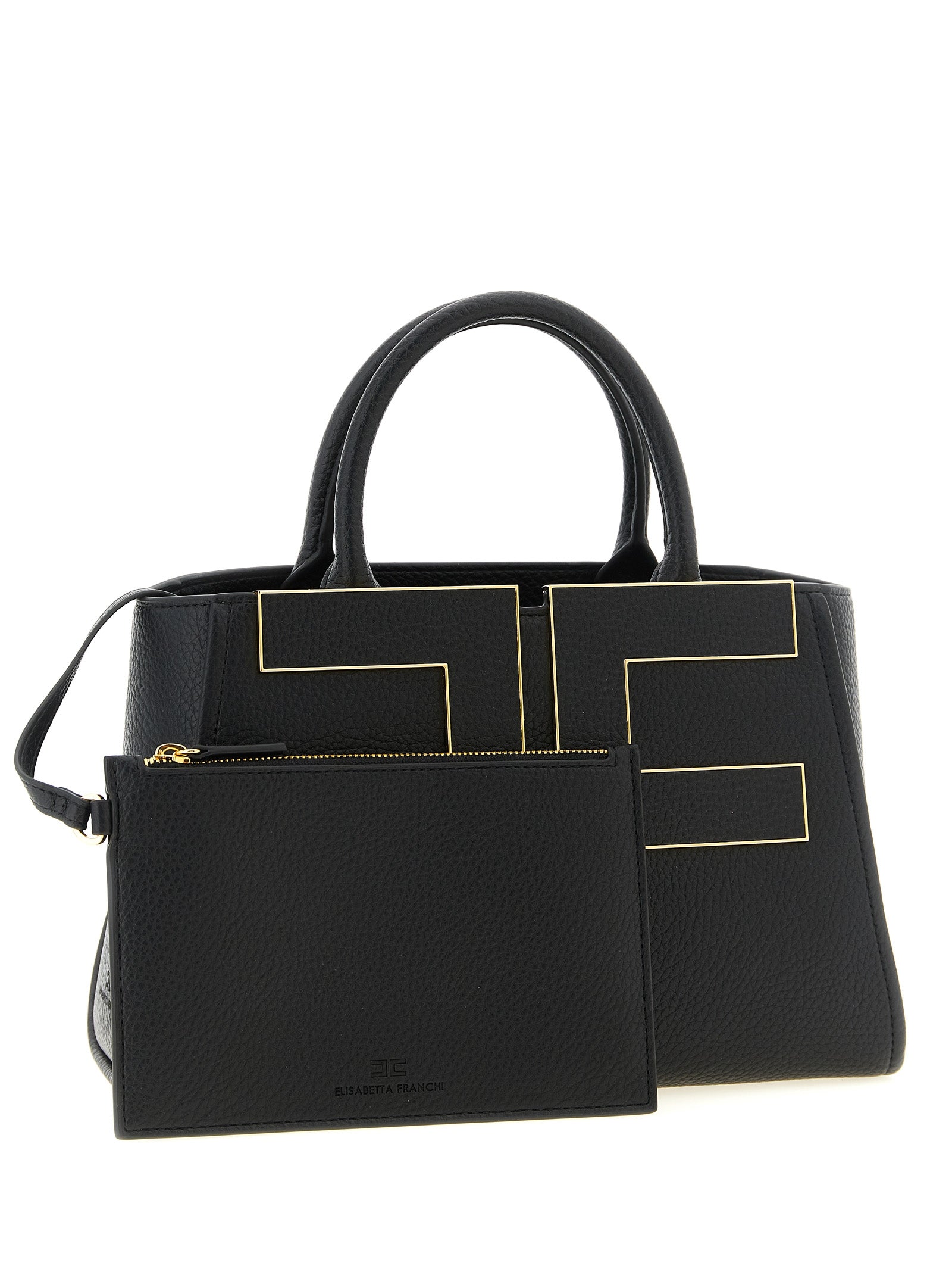Elisabetta Franchi Black Polyester Tote Bag