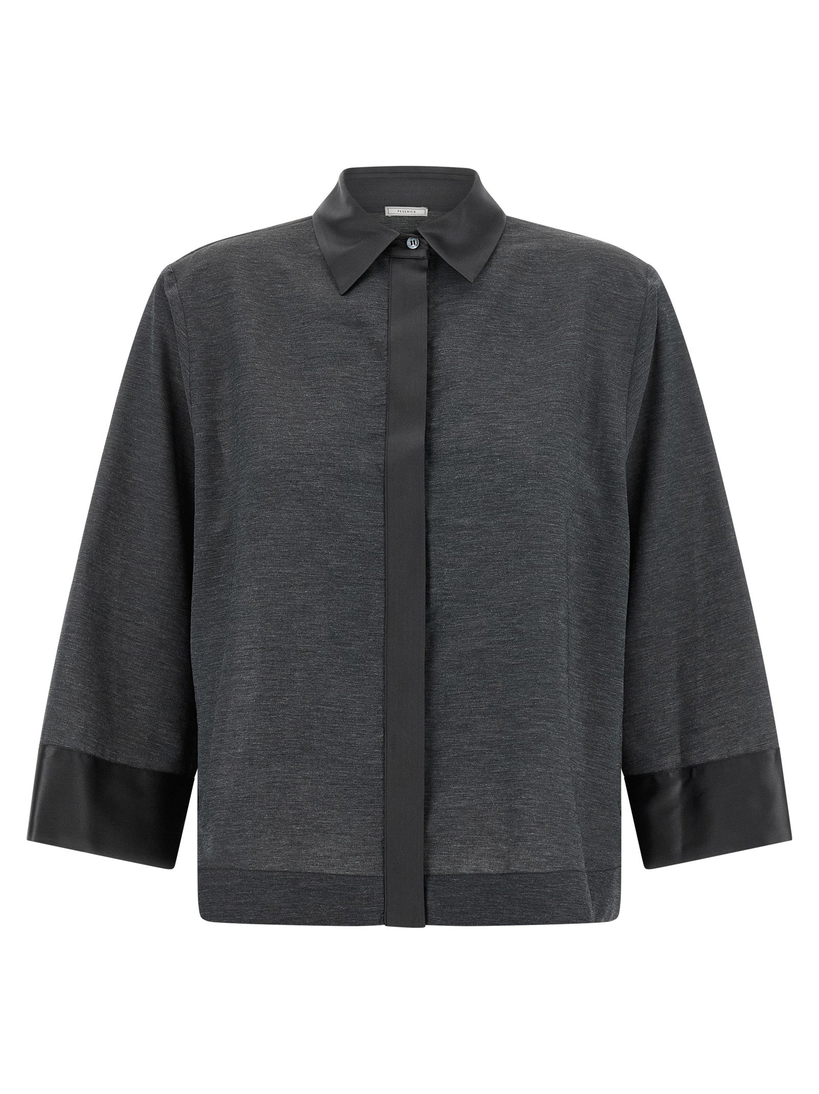 Peserico Gray Lyocell Blouse