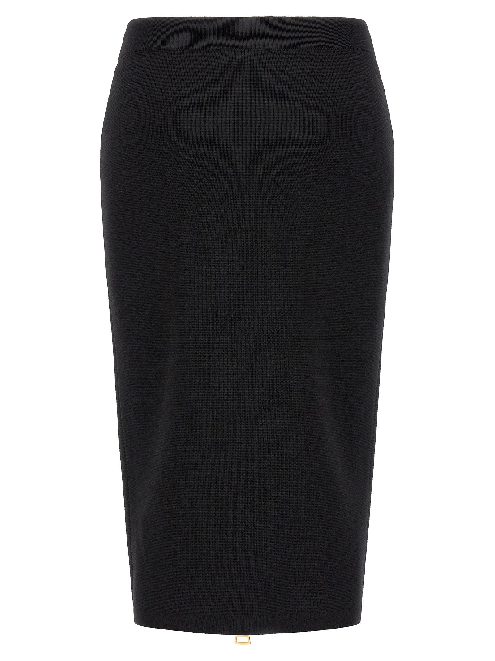 Elisabetta Franchi Black Viscose Midi Skirt