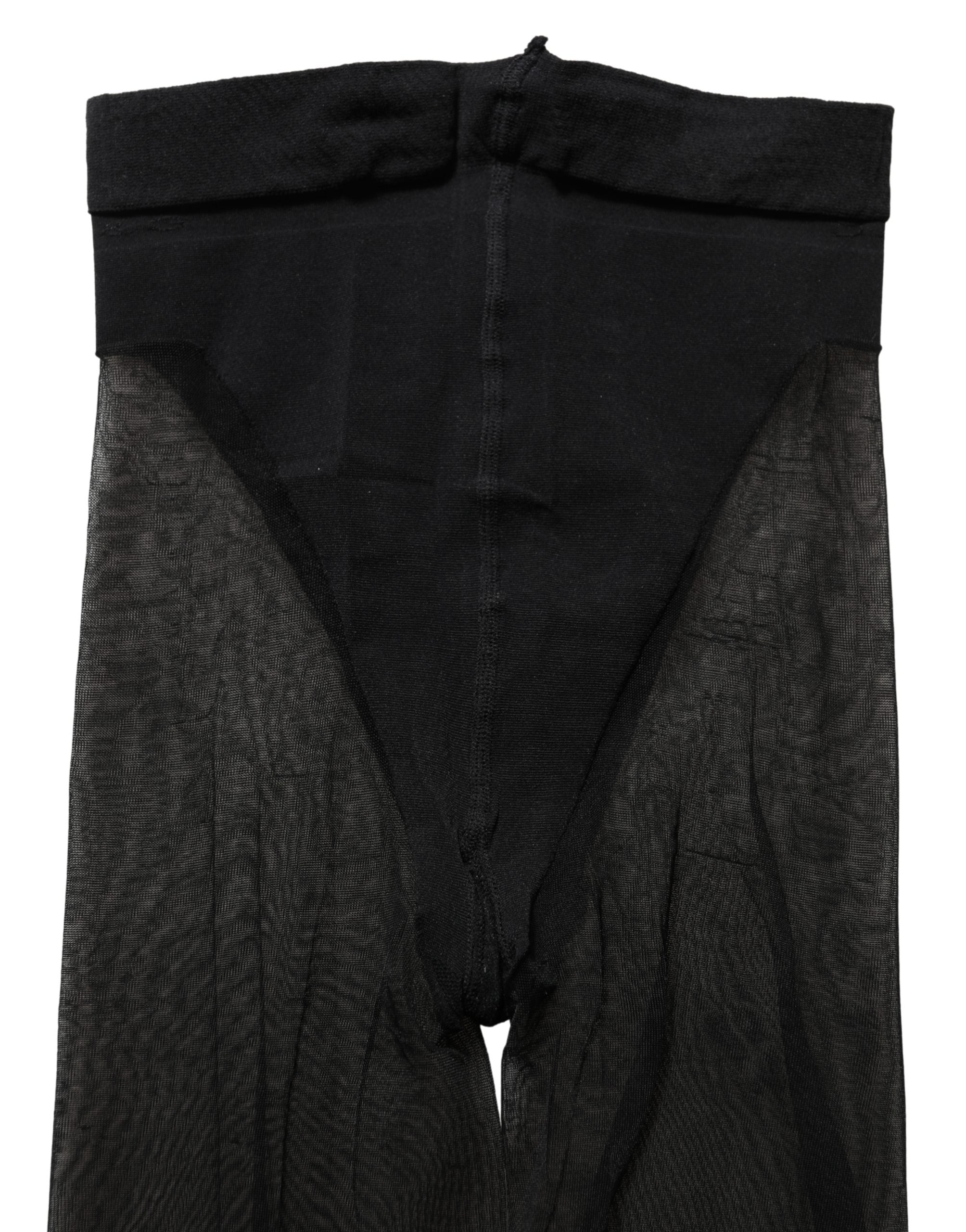 Dolce & Gabbana Black Nylon Sheer Tights Stockings Pantyhose Socks