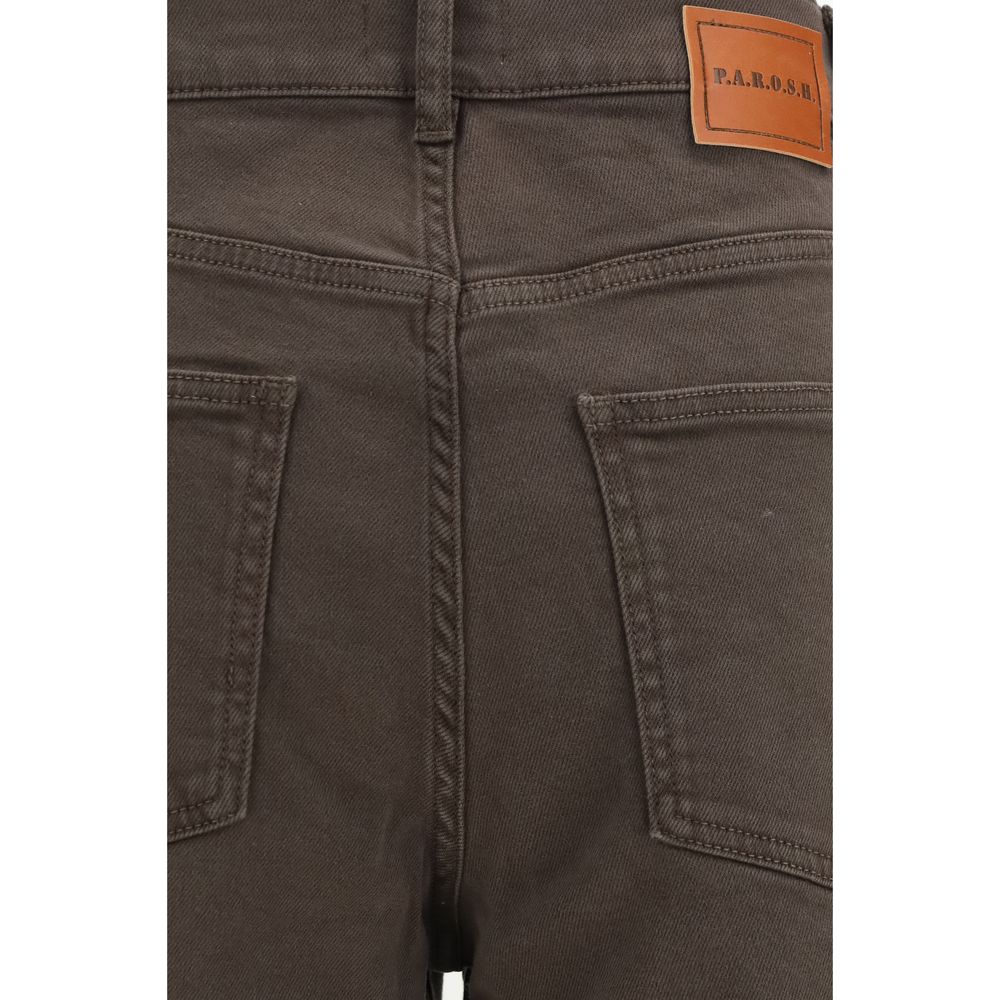 P.A.R.O.S.H. Brown Cotton Casual Pants