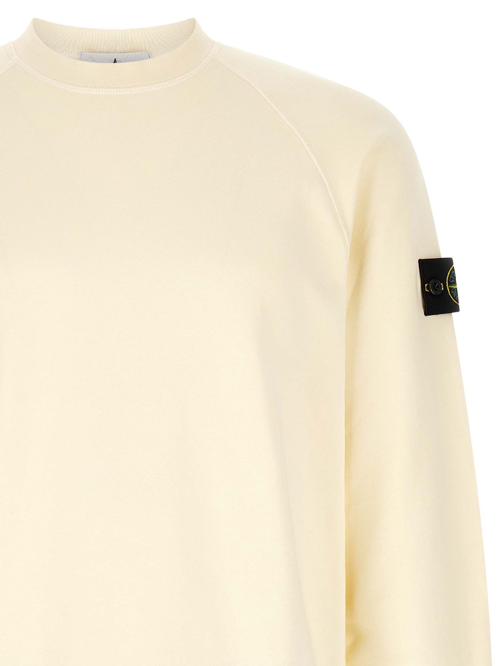 Stone Island White Cotton Sweatshirt