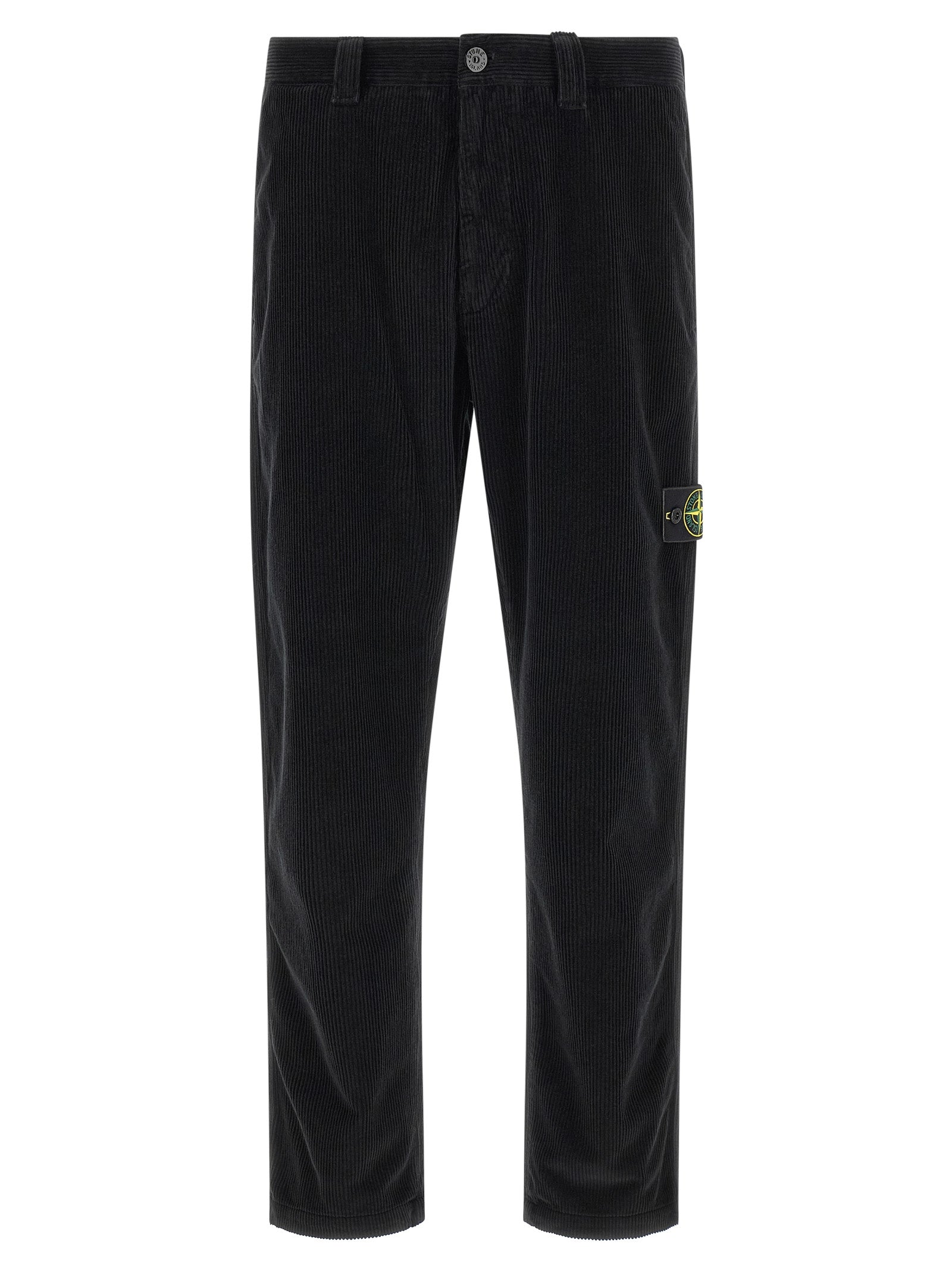 Stone Island Black Cotton Casual Pants
