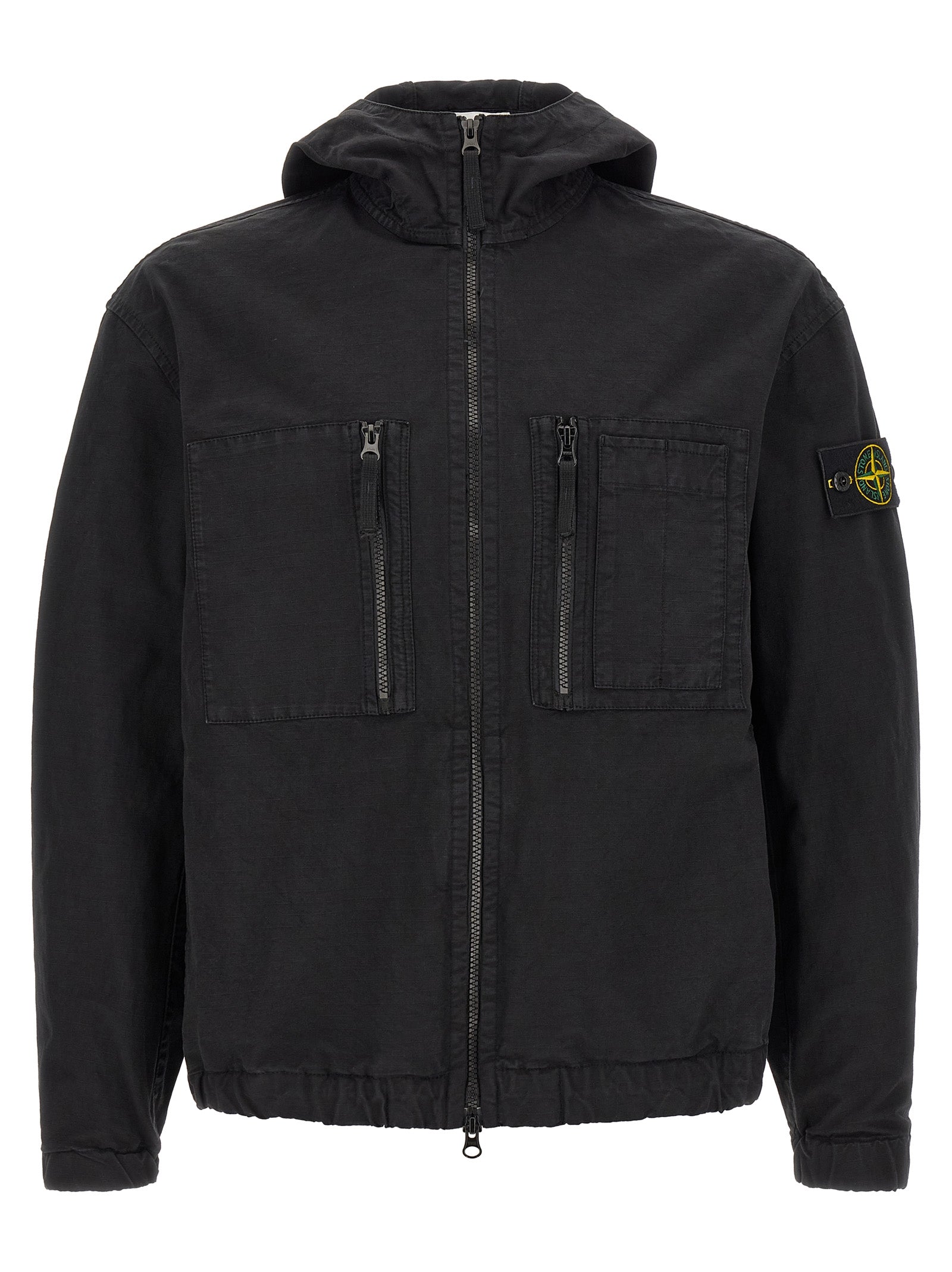 Stone Island Black Cotton Shell Jacket