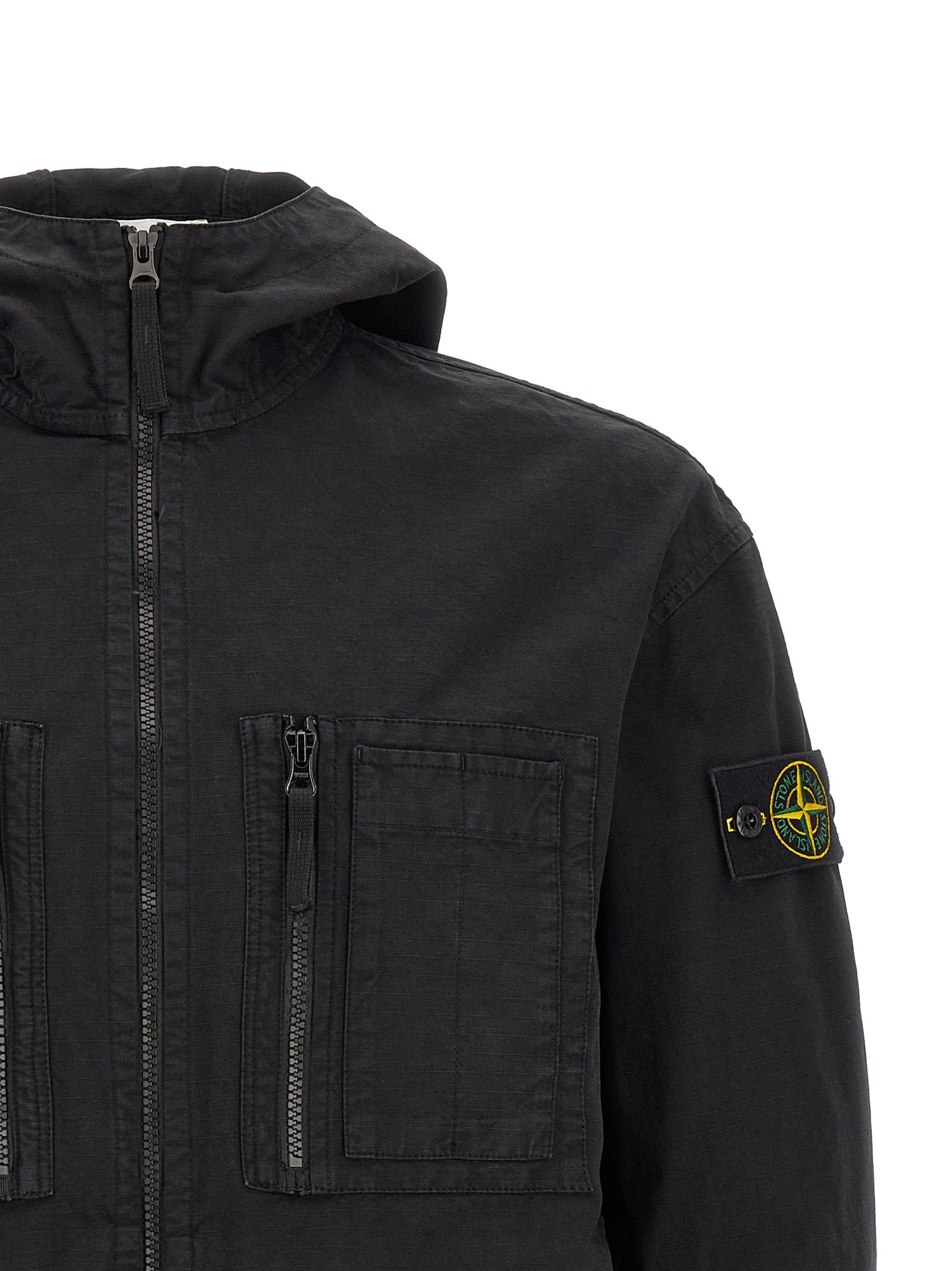 Stone Island Black Cotton Shell Jacket
