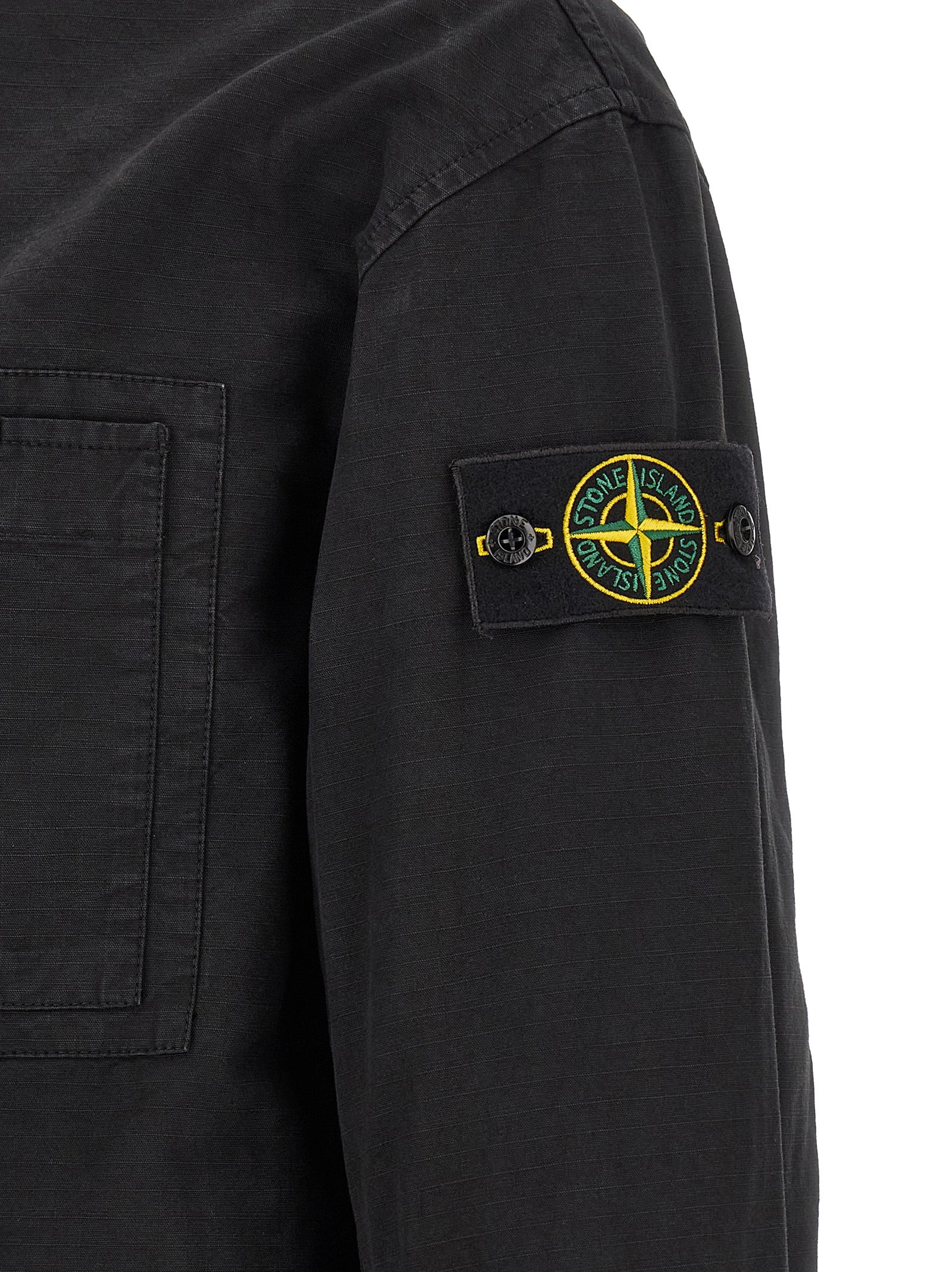 Stone Island Black Cotton Shell Jacket
