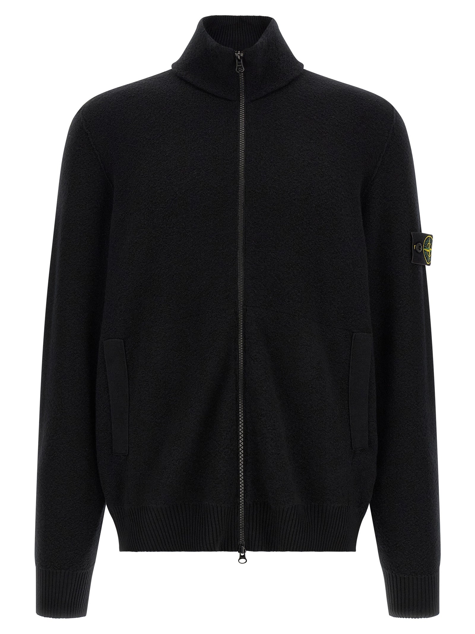Stone Island Black Virgin Wool Cardigan