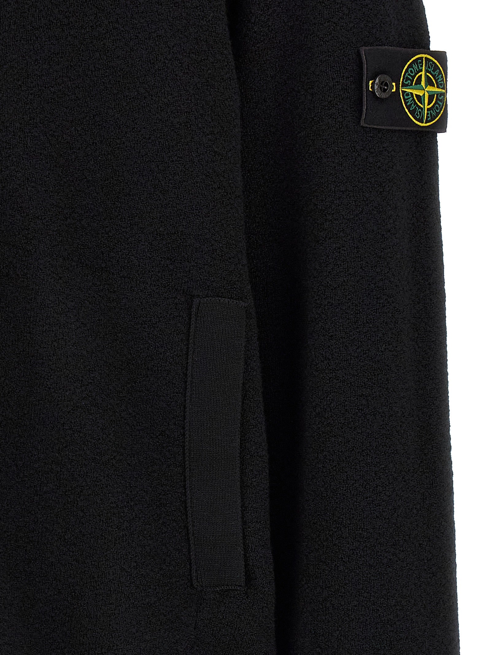 Stone Island Black Virgin Wool Cardigan