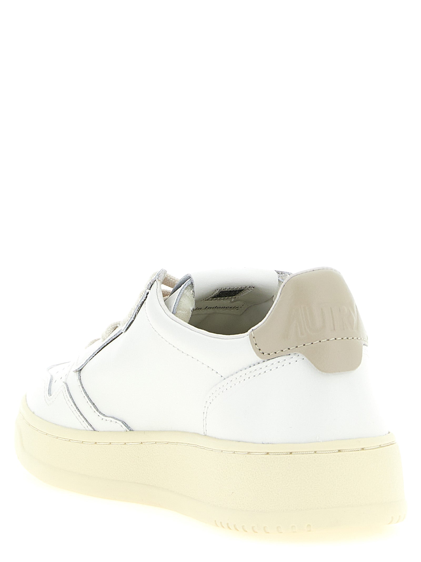 Autry Beige Cowhide Low Top Sneakers